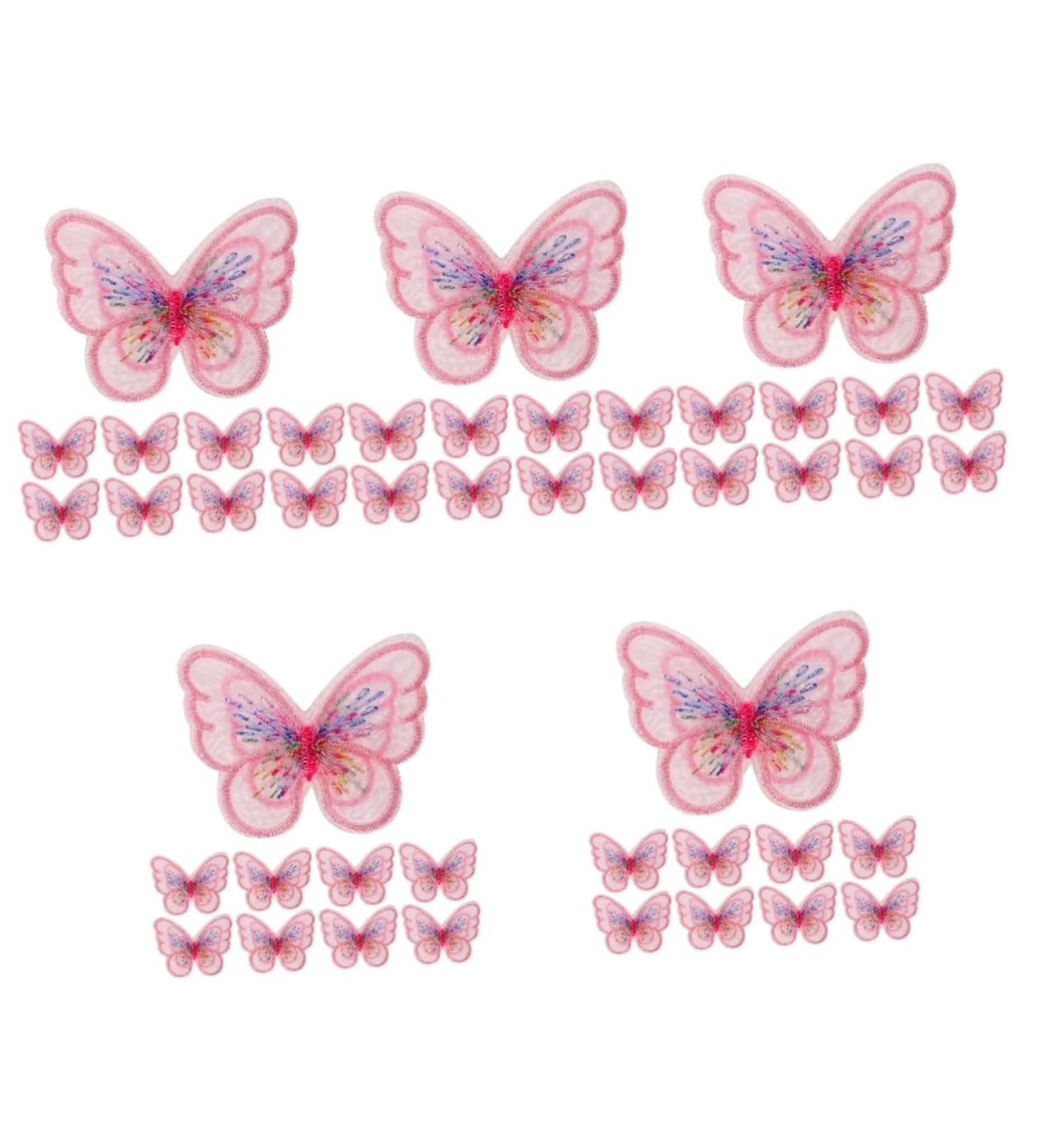 TEHAUX 100 Pcs Double Layer Butterfly Cloth Patch Roller Blind Fittings Diy Polyester 3d Banner Embroidered - Buy Online on GoSupps.com
