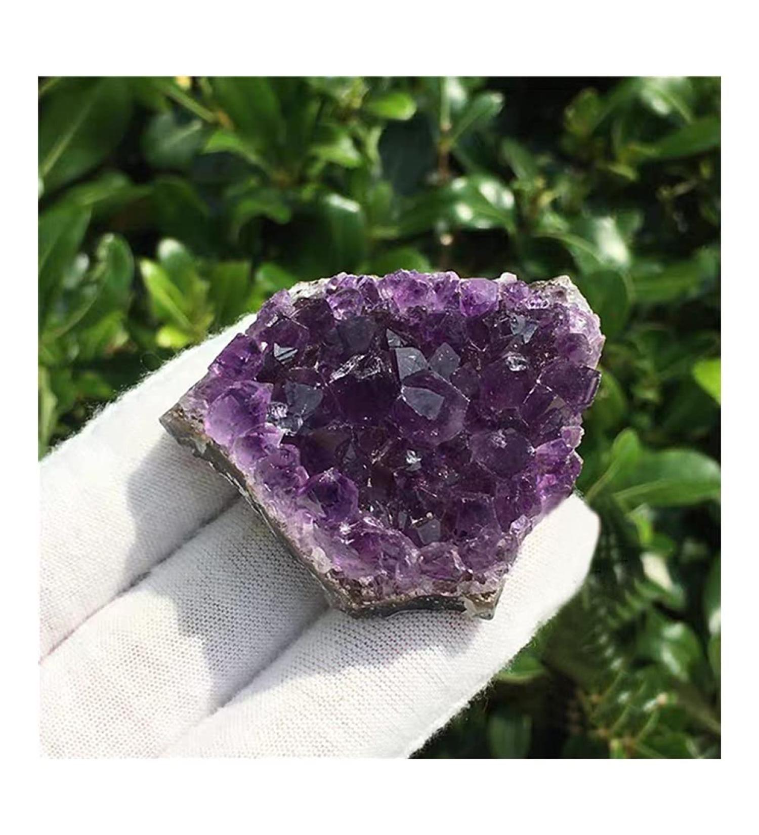 for 1PC Natural Amethyst Cluster Quartz Raw CrystalsStone Decoration Ornament Purple Feng Shui Ore Raw Stones and Minerals Natural Luster 60-80g - Buy Online on GoSupps.com