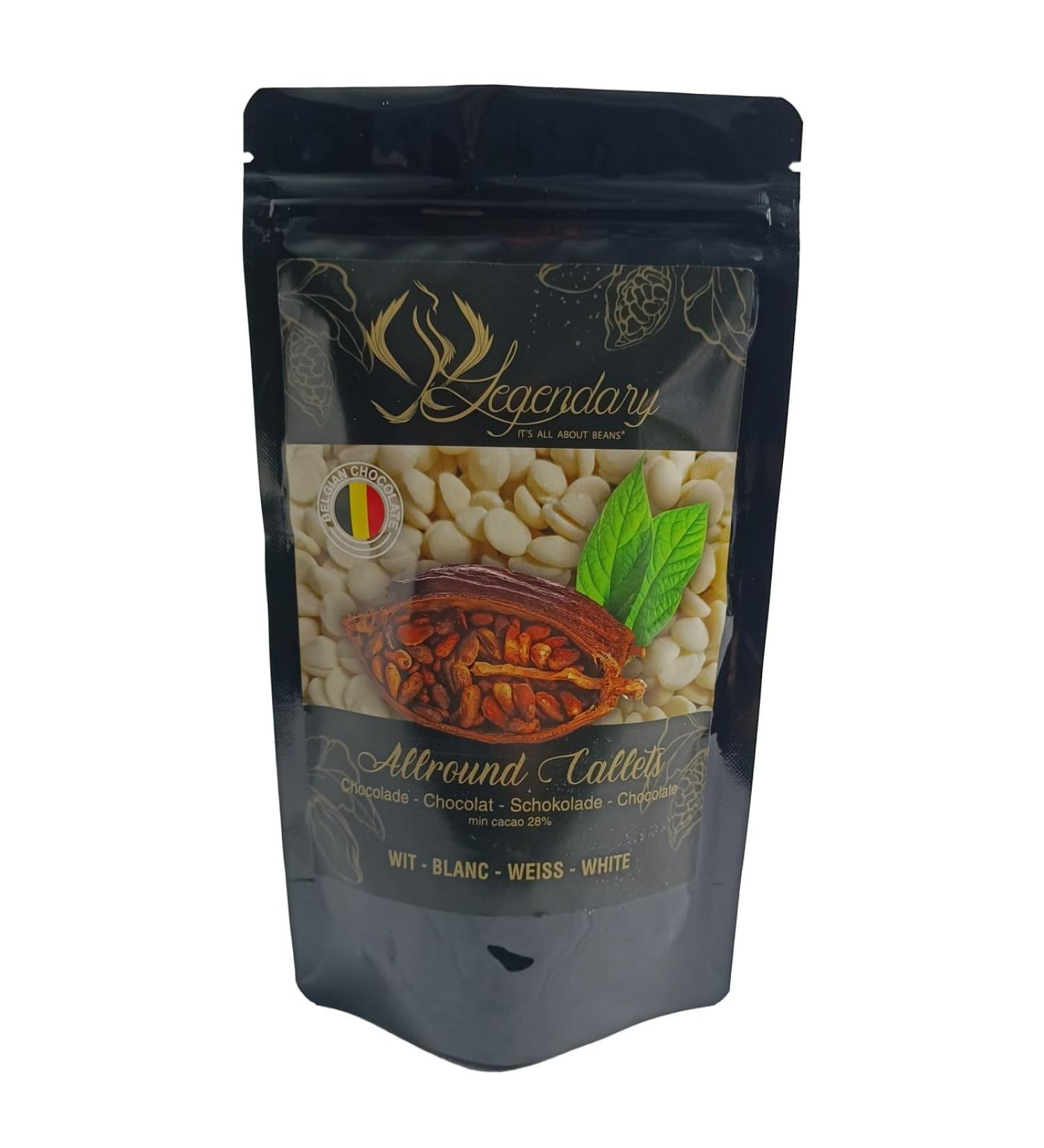 Legendary - it's all about beans married with Callebaut CALLETS BLANC 250 gr - Original pastilles Belgian chocolate drops for fondue fountains couverture drinking cocoa and more - Buy Online on GoSupps.com