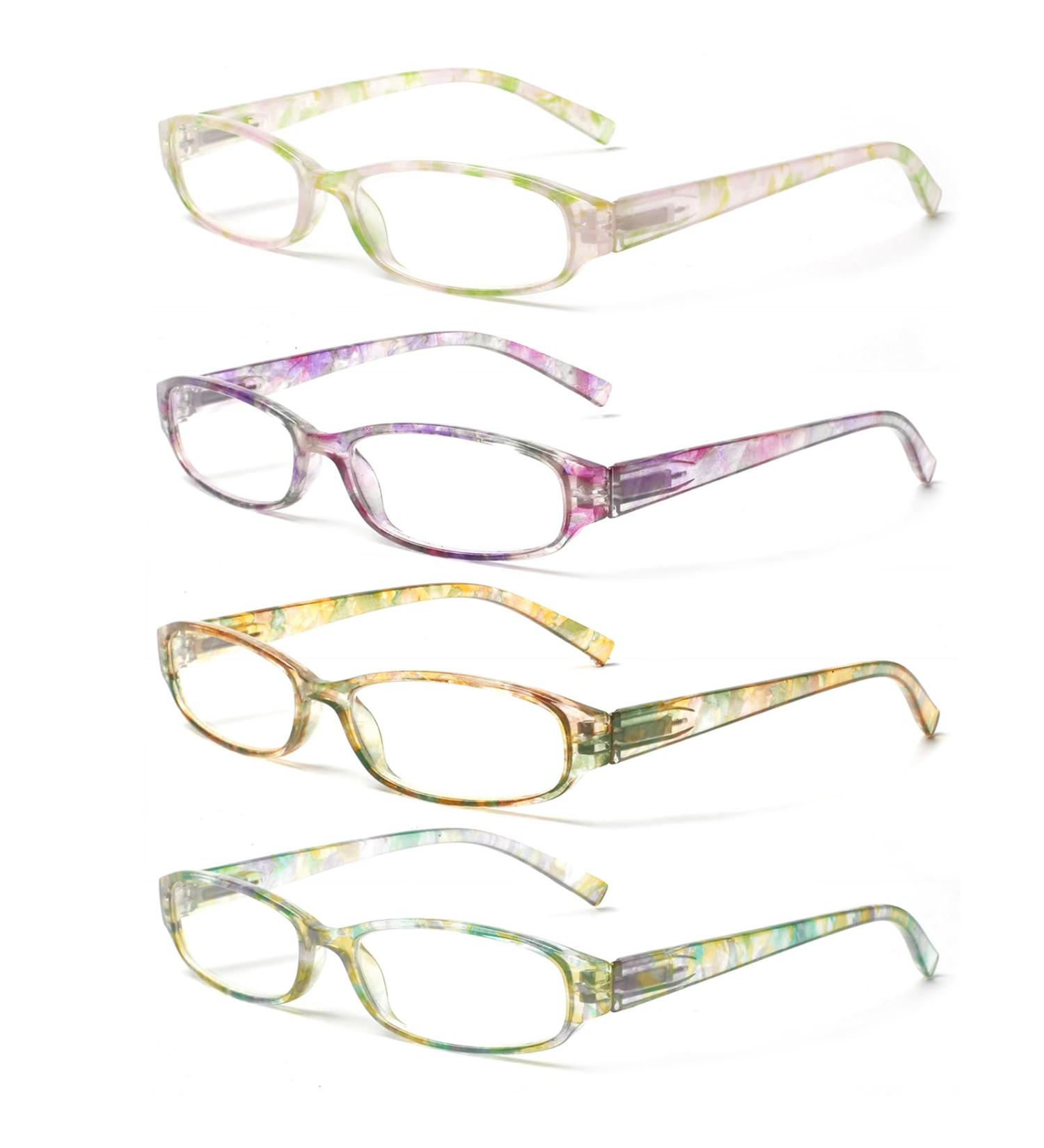 Cojwis 4 Pack Reading Glasses for Women - Stylish Multi-Colored Readers with HD Clear Lens 4.00x Magnification - Buy Online on GoSupps.com