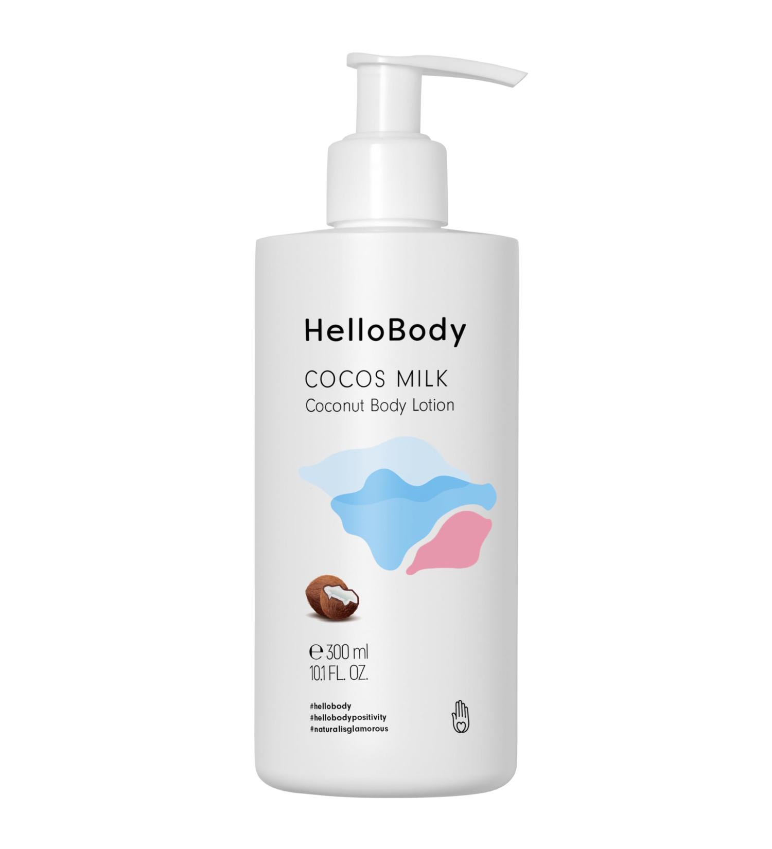 Hellobody Cocos Milk Moisturizing Body Lotion 300 ml - Natural Coconut Body Lotion with Organic Coconut Oil Mango & Shea Butter for Dry Skin - Best Skin Care Solution - Buy Online on GoSupps.com