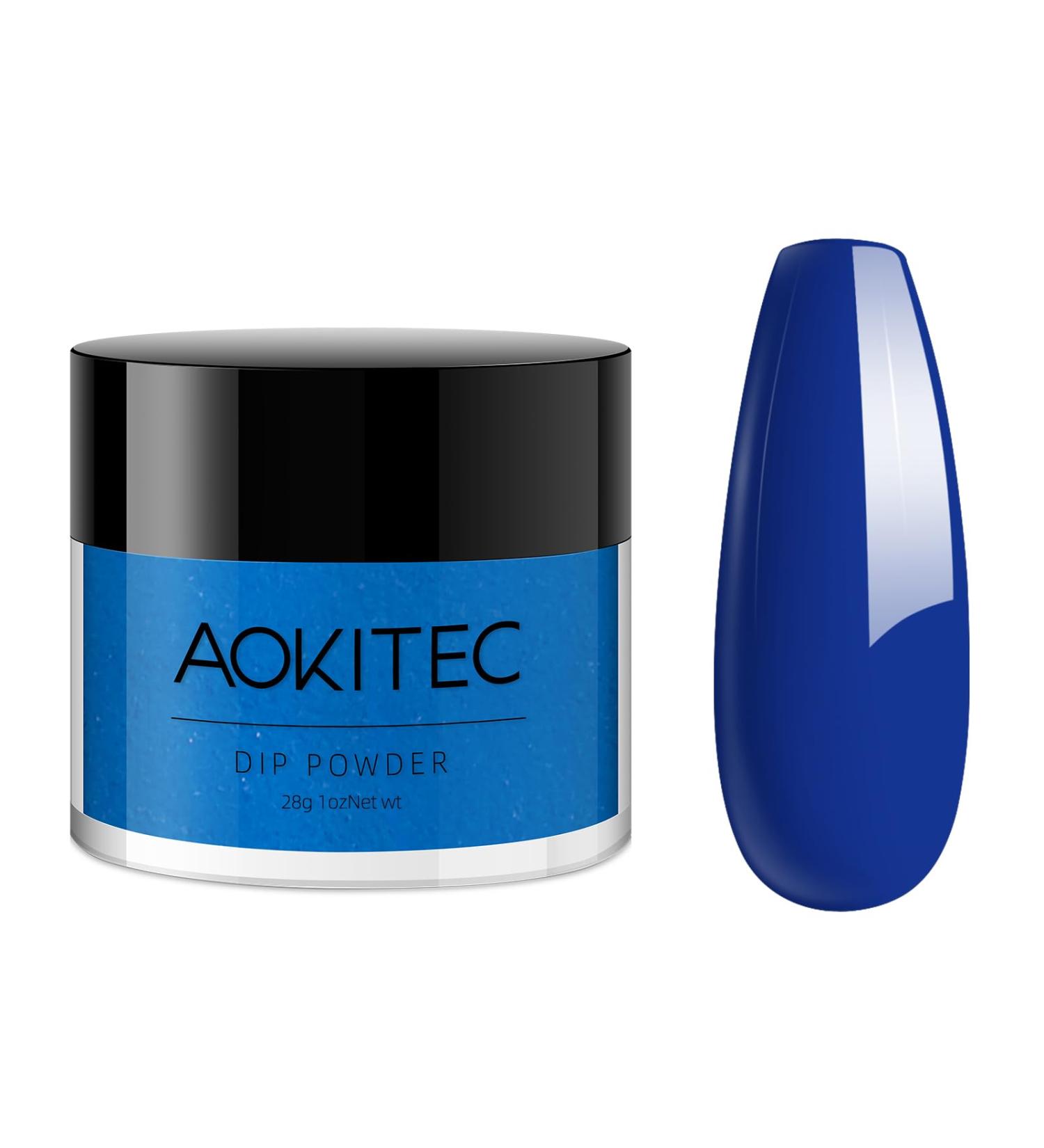 Aokitec 28g Dip Powder Classic Blue Fashion Color Nail Dipping Powder French Powder Pro Collection System Nail Art Starter Manicure Salon DIY at Home Odor-Free&Long-Lasting No Needed Nail Lamp - Buy Online on GoSupps.com