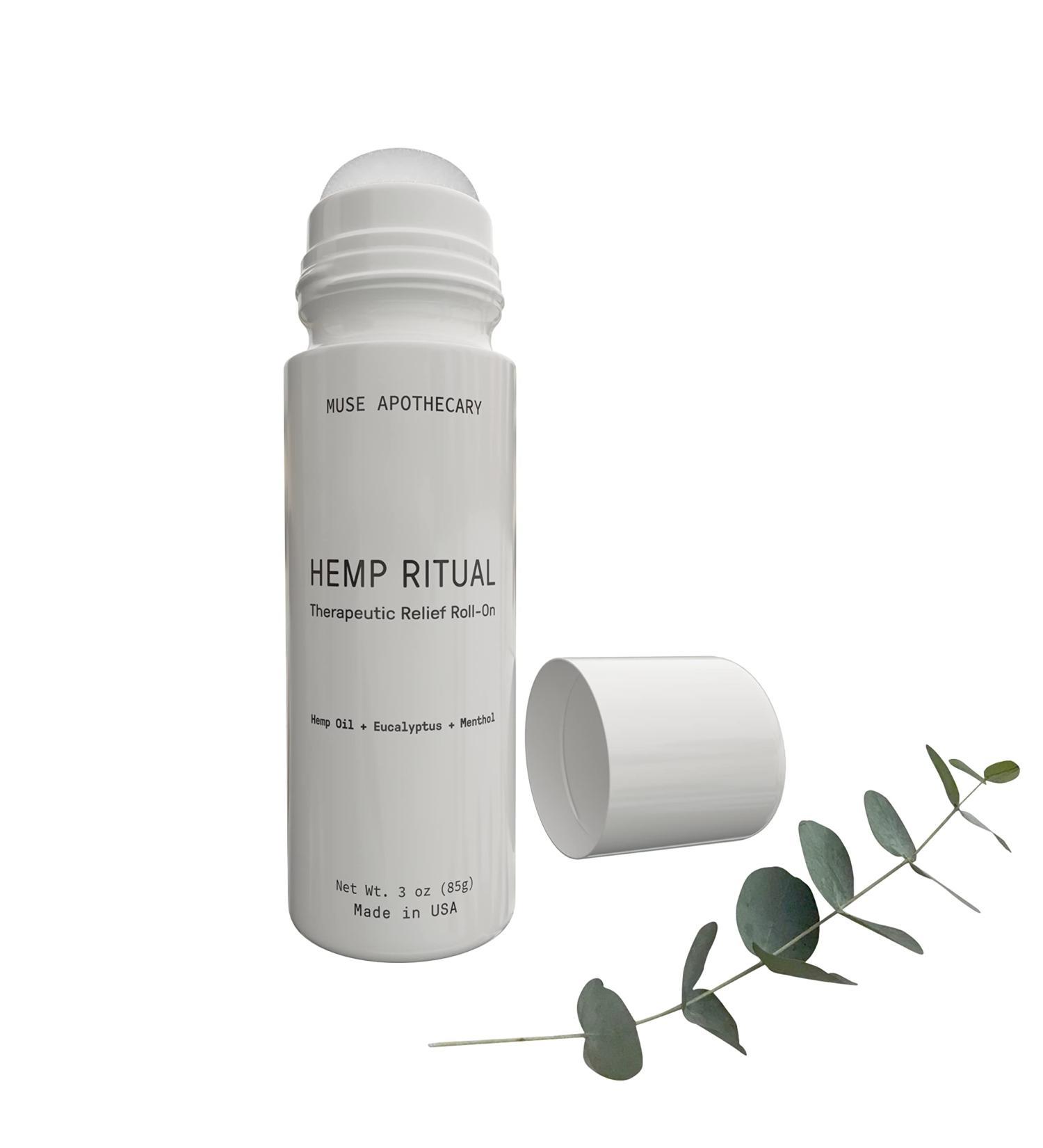 Muse Apothecary Hemp Ritual Roll-On | USDA Organic Hemp Seed Oil for Post-Workout Relief Arthritis & Muscle Discomfort - Buy Online on GoSupps.com