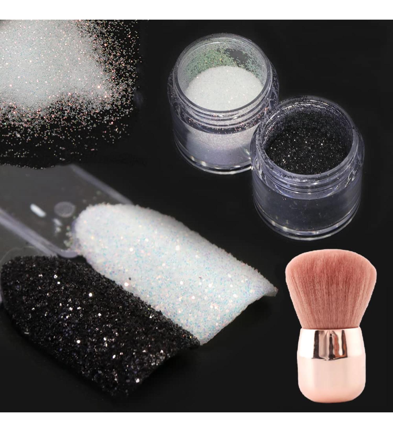 3pcs Shimmer Nail Glitter Powder Set for Nail Art Decorations - Black White Rainbow Holographic Shining & Sugar Coating Effect - Diamond Dust for Stunning Nails - Buy Online on GoSupps.com