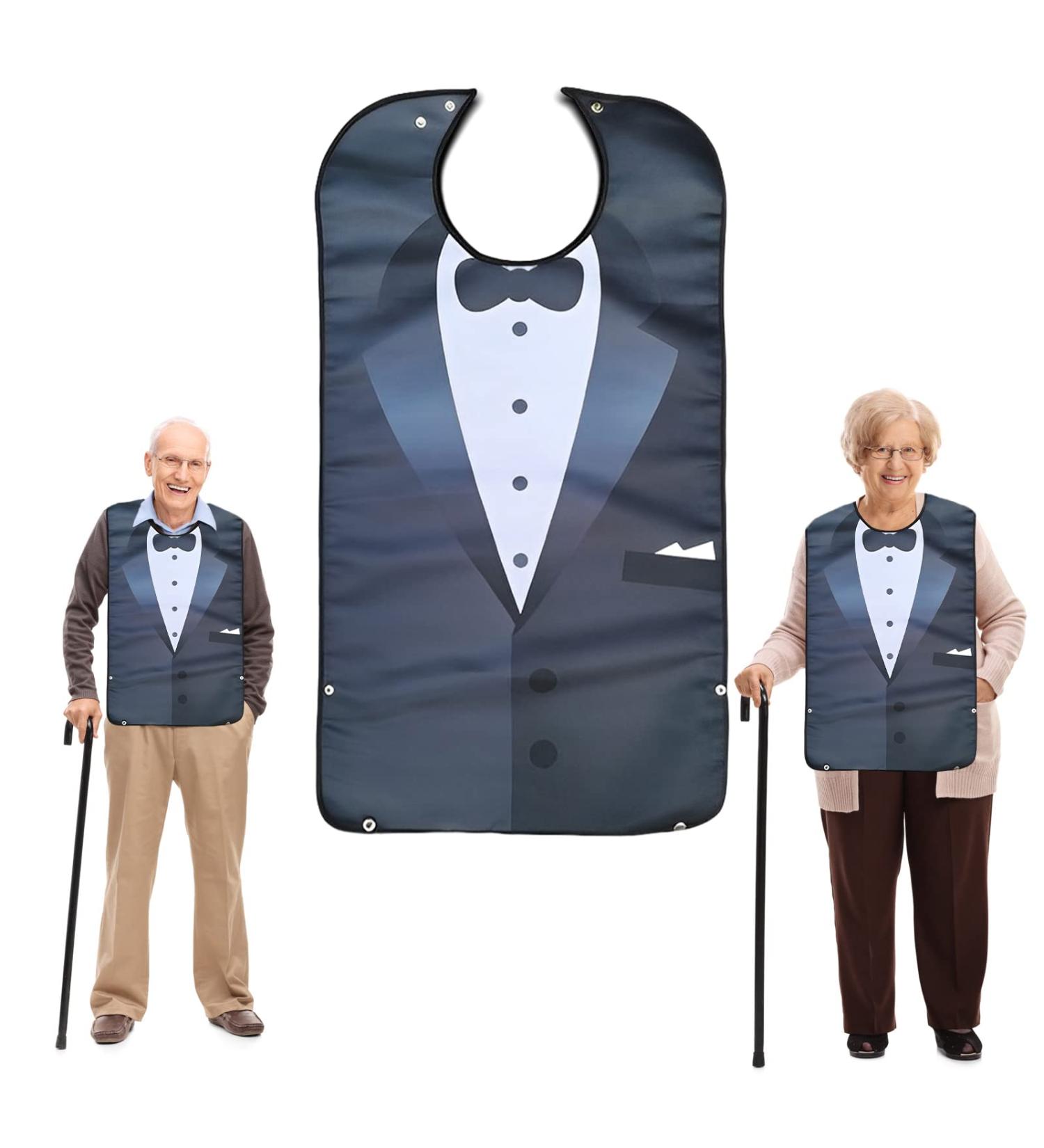 Vokmon Waterproof Adult Bib with Crumb Catcher - Funny Novelty Elderly Bib for Men and Women - Buy Online on GoSupps.com