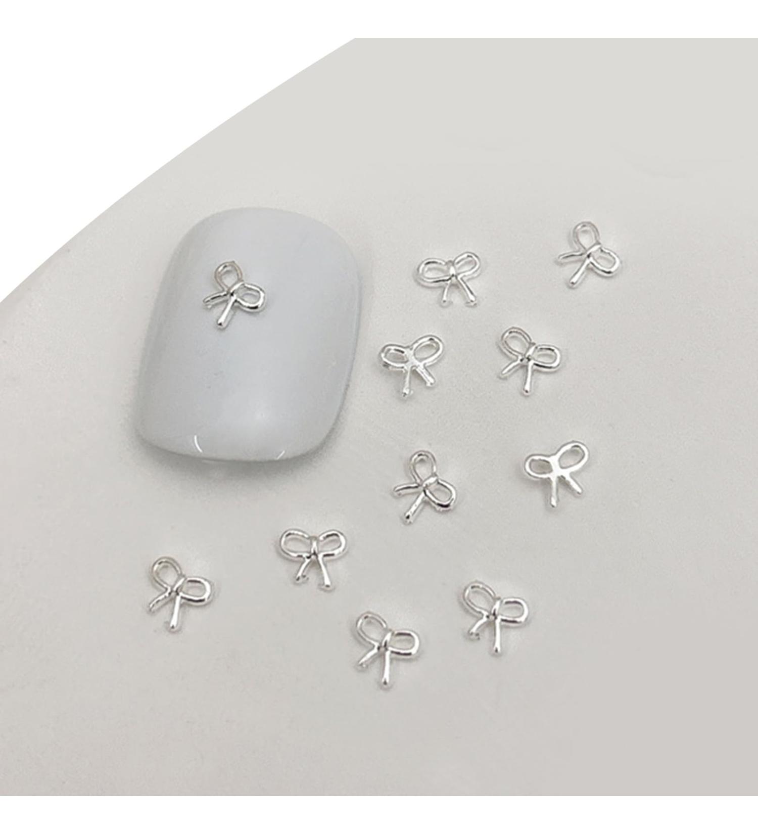 3D Metal Nail Nail Embellishments 20pcs Bowknot Nail Decorations For Individual Styles Nail Embellishments 01 silver - Buy Online on GoSupps.com