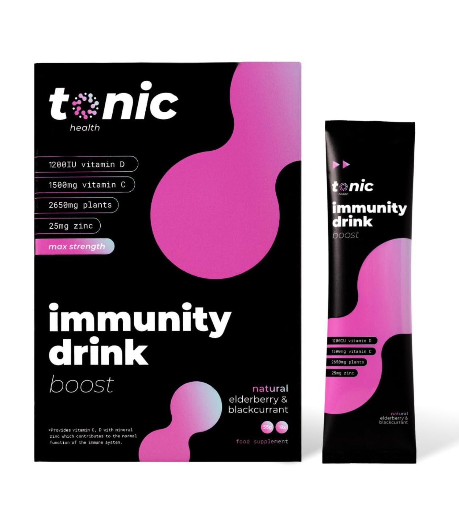 Tonic Health High Dose Immunity Supplement - Max Strength - Vitamin C Vitamin D Zinc. Plant Powered for Immune Recovery & Energy Boost - Vegan No Sugar - Elderberry & Blackcurrant (10 Count) 10 Count (Pack of 1) - Buy Online on GoSupps.com