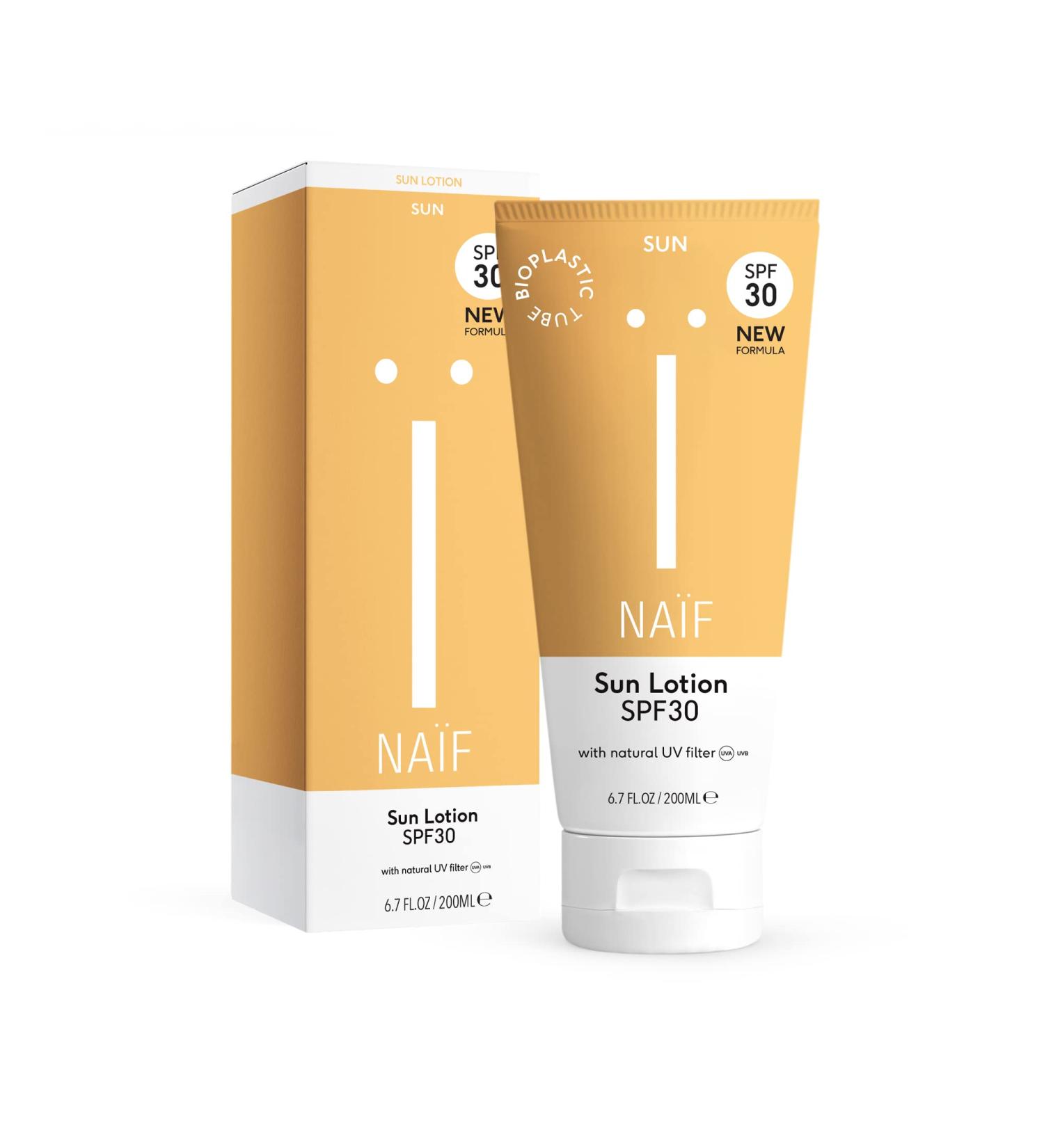 Na f - Mineral and Natural Sun Lotion SPF30 - 200ML Natural Sun Lotion Factor 30 for all skin types Vegan Plastic-free formula Bioplastic - Buy Online on GoSupps.com