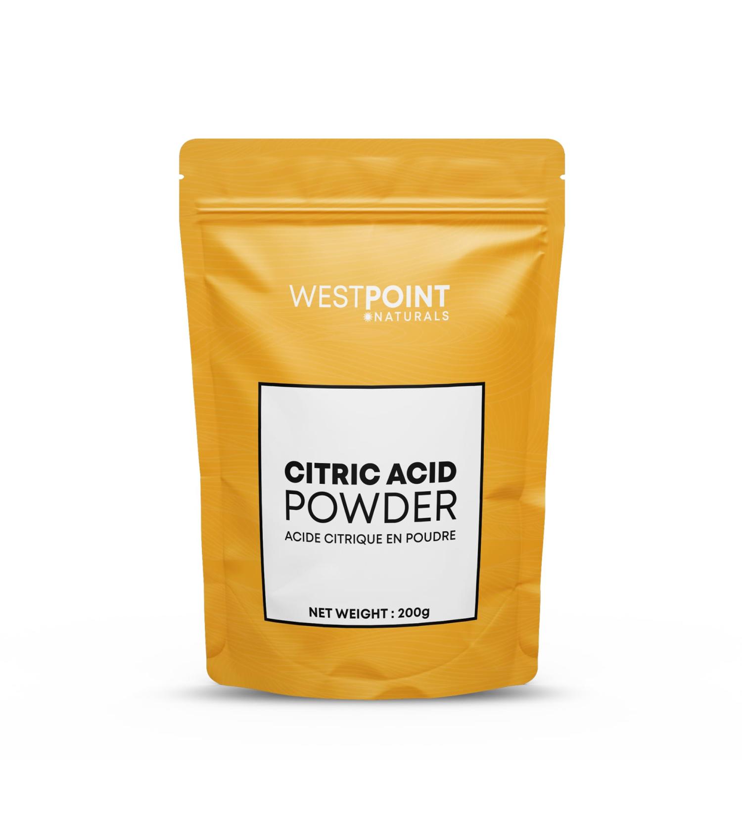 Westpoint Naturals Pure Food Grade Citric Acid Powder 200 g - Natural Cleaner Cooking Ingredient DIY Bath Bombs Material - Buy Online on GoSupps.com
