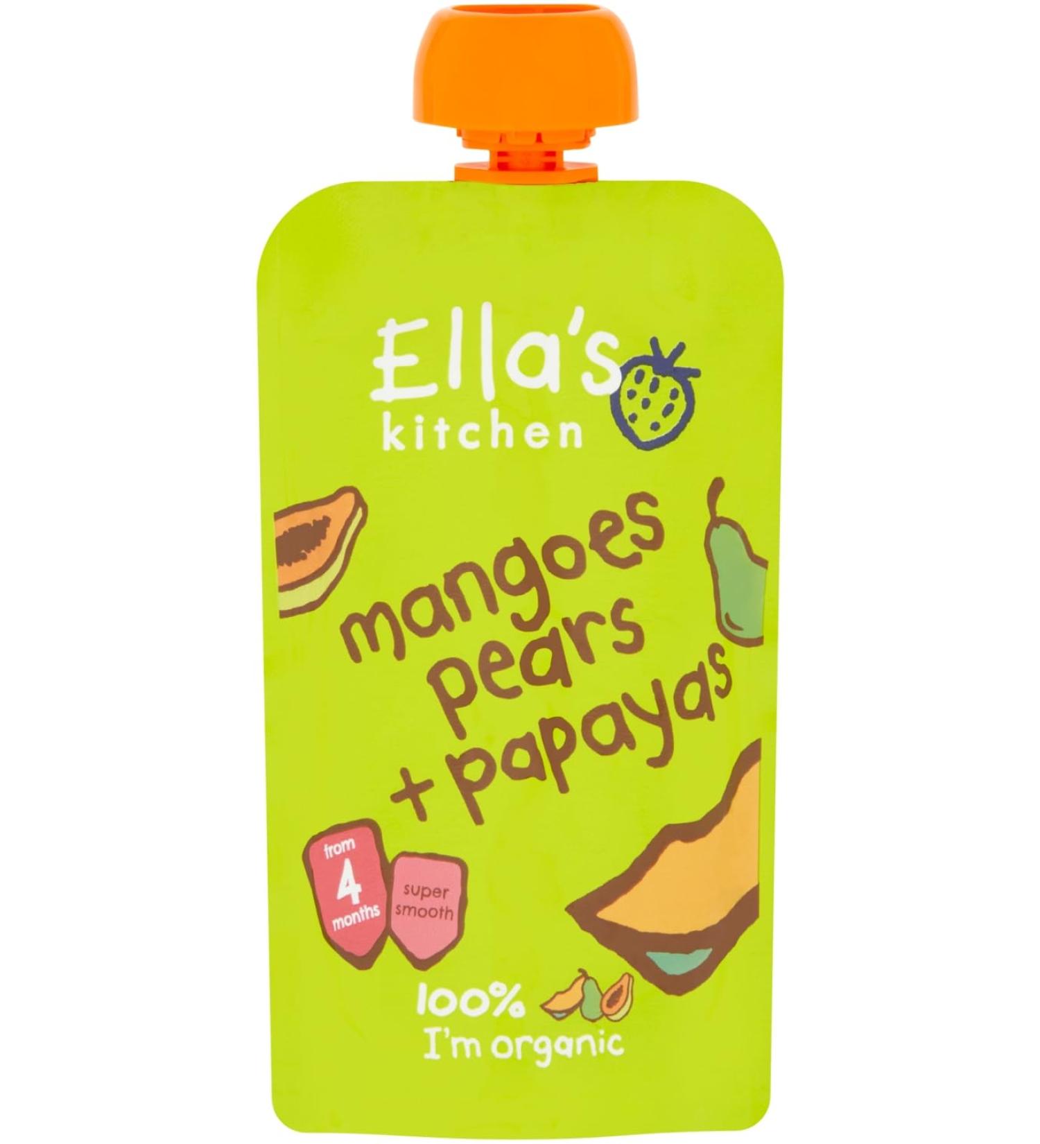 Ella's Kitchen Mangoes/ Pears and Papayas 120 g (Pack of 7) (Organic) Mangoes Pears and Papayas 120 g (Pack of 7)