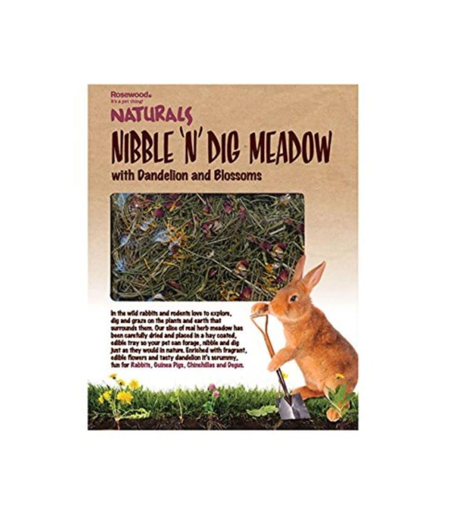 Rosewood Naturals Nibble 'n' Dig Meadow Treats 200g | Small Animal Rabbit Treats - Buy Online on GoSupps.com