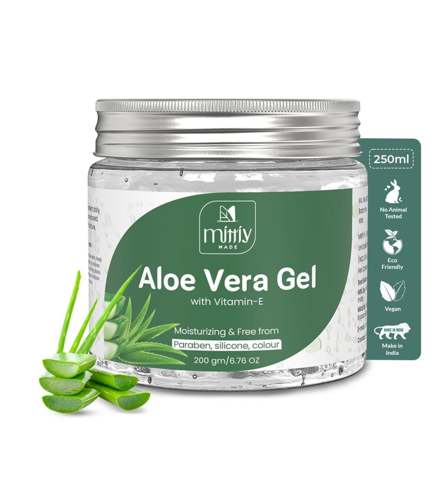 Moisturizer & Aloe Hair Gel for Face & Hair - Vitamin E Enriched Paraben & Silicone Free 200g - Buy Online on GoSupps.com