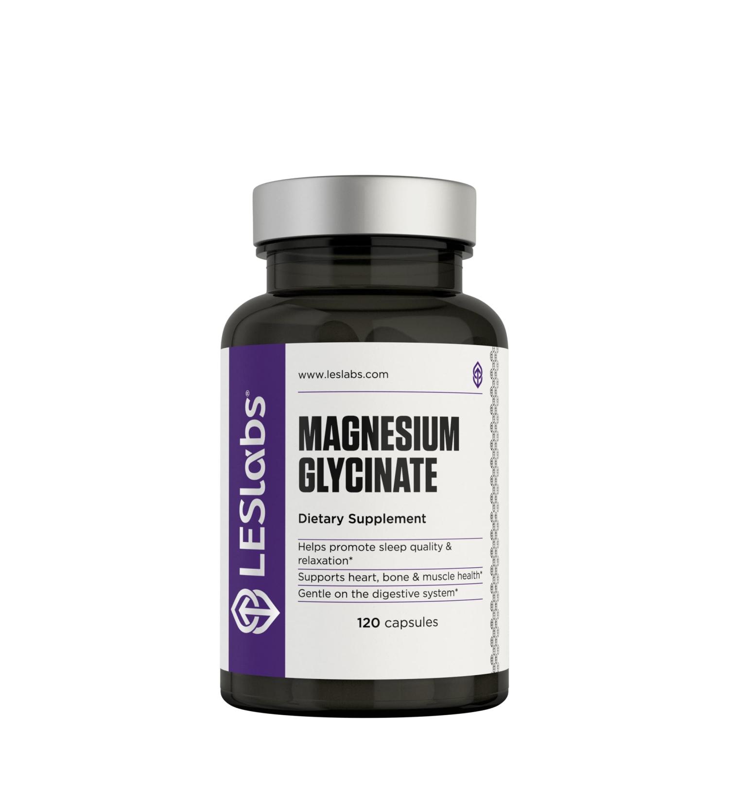 LES Labs Magnesium Glycinate Supports Restful Sleep Heart Health Stress Relief Metabolism Nerve & Muscle Function Gentle on The Digestive System Non-GMO Supplement 120 Capsules - Buy Online on GoSupps.com