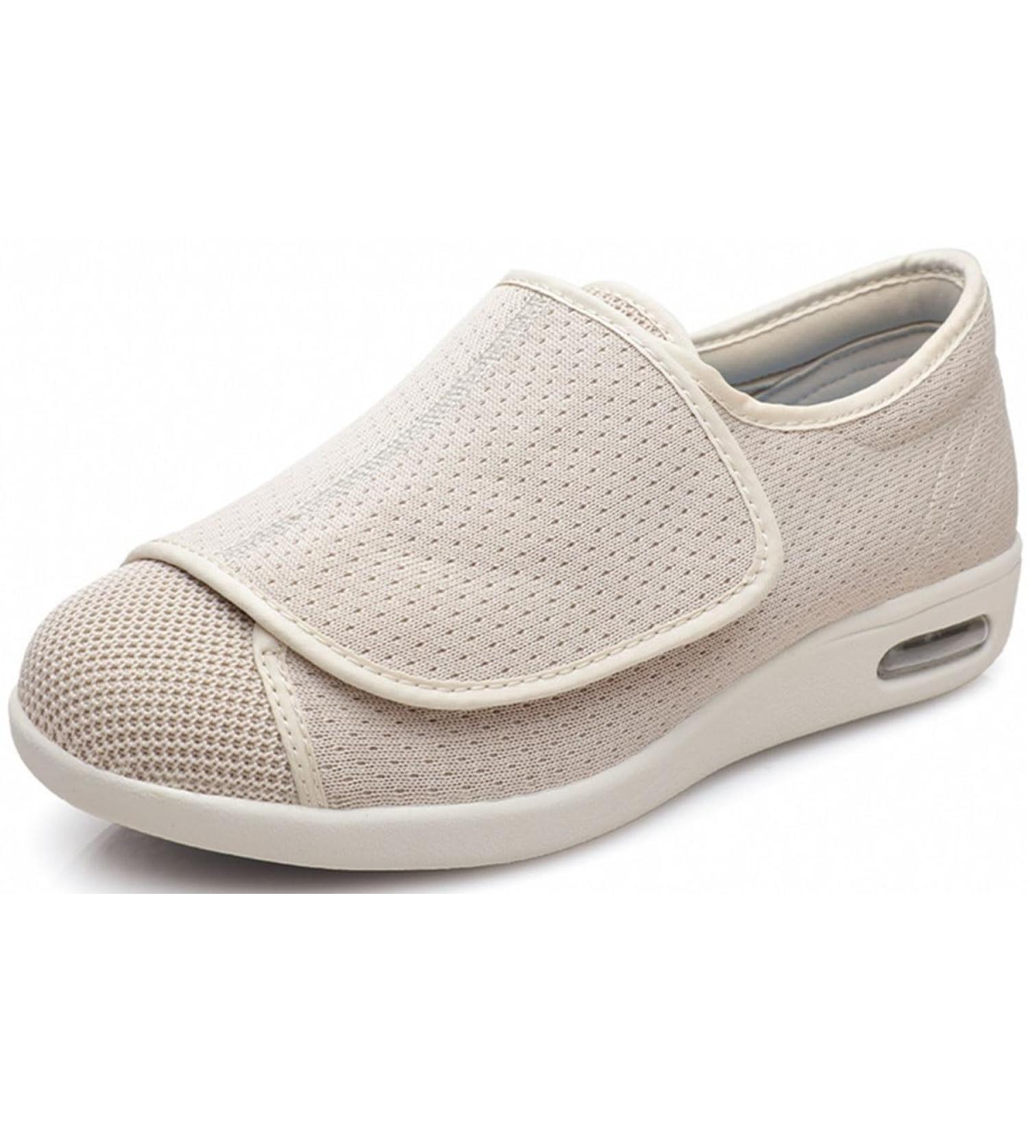 Extra Wide Fit Diabetic Shoes for Men - Adjustable Orthopedic Slippers | Comfy Plantar Fasciitis Sneakers for Elderly Arthritis Edema Swollen Feet | Slip-On Walking Shoes - Buy Online on GoSupps.com