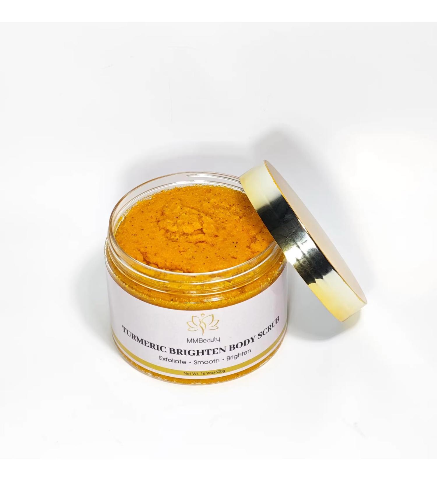 MMBeauty Turmeric Brighten Body Scrub Exfoliating Formula for Smooth Skin 16.9oz/500g