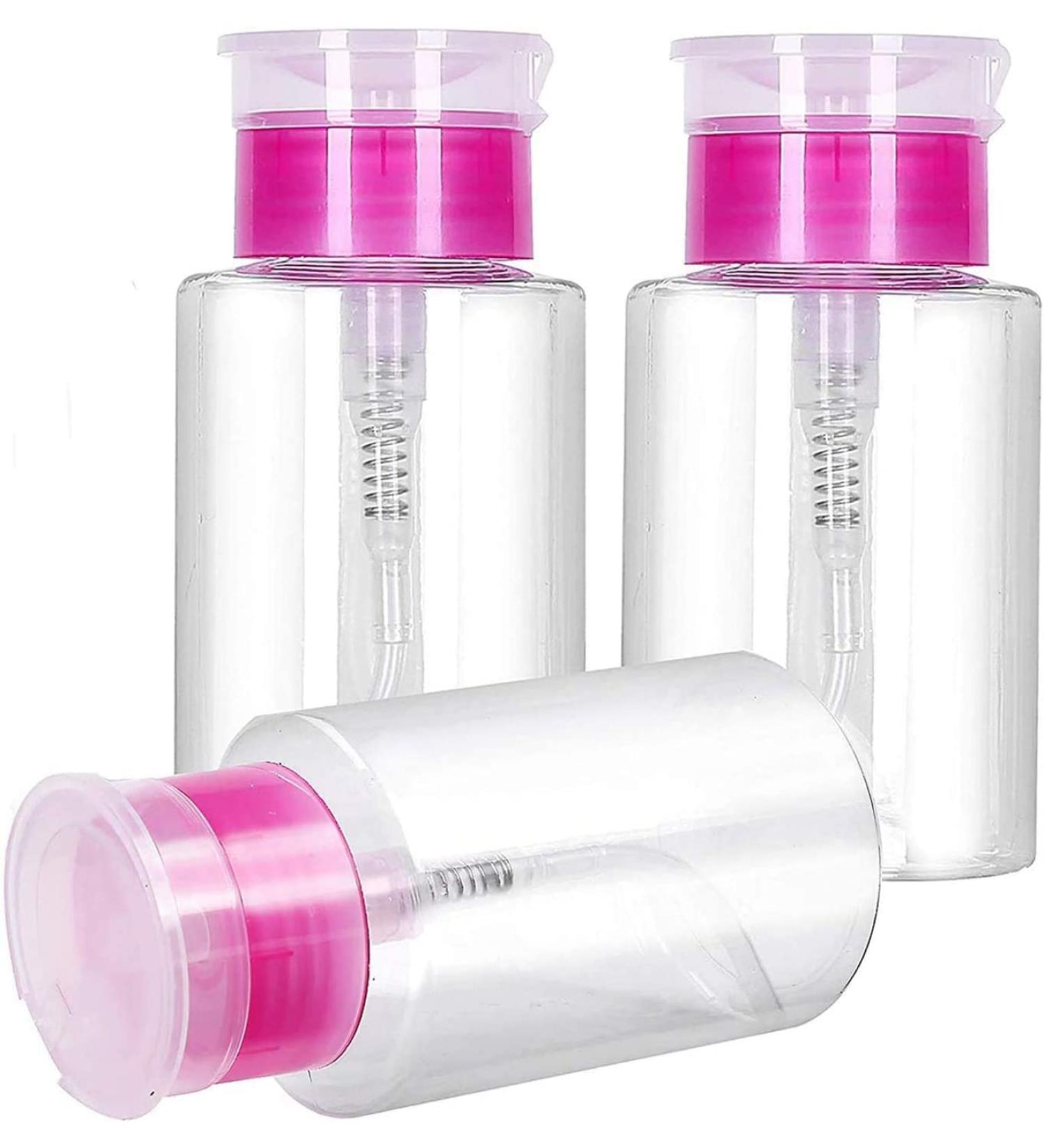 Nail Polish Remover Pump Dispenser 180 ML - Travel-Friendly Empty Liquid Bottle for Makeup Removal - Nail Art Tool (3 Pack) - Buy Online on GoSupps.com