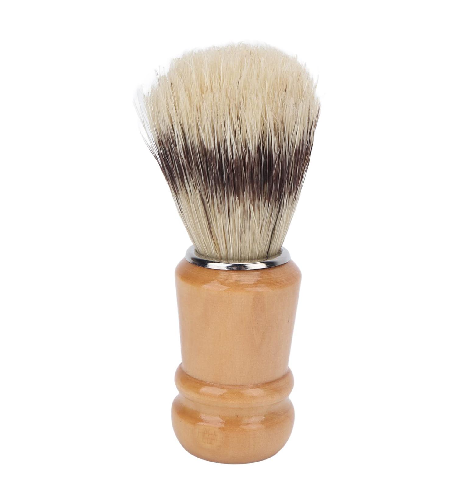 Premium Men's Shaving Brush with Wooden Handle | Wet Shaving Safety Razor for Beard Care & Hairdressing Salon - Buy Online on GoSupps.com