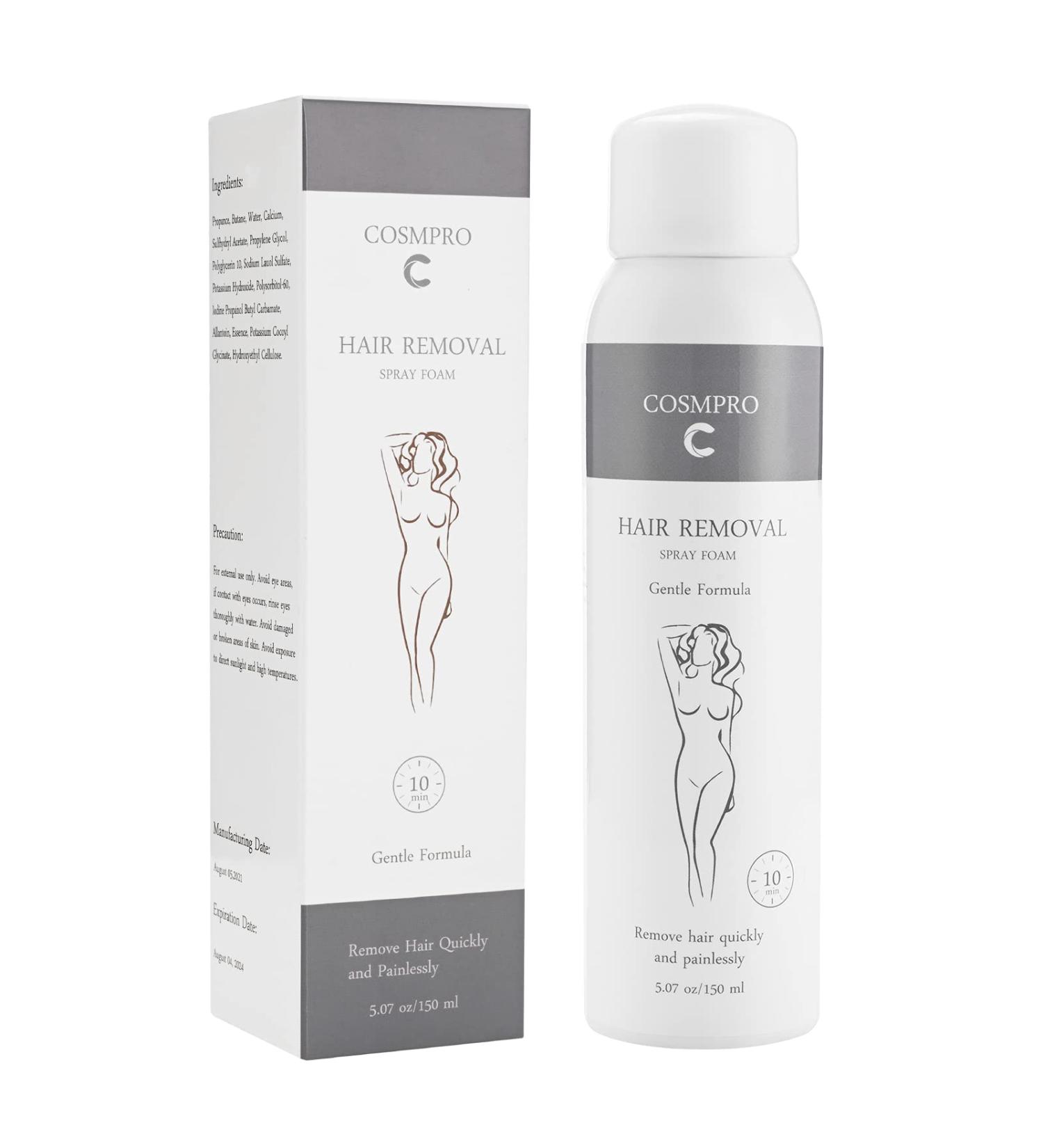 COSMPRO Hair Removal Spray Foam & Cream for Women and Men - 5.07 oz - Effective Depilatory Cream for Underarm, Arm, Chest, Back, Leg, Bikini - Buy Online on GoSupps.com