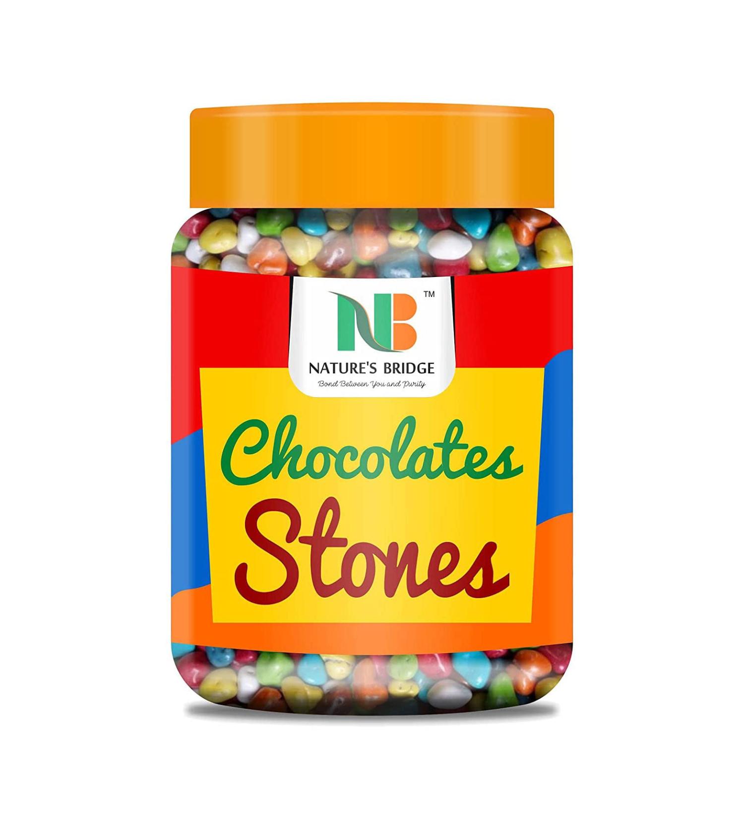 Nature's Bridge Stone Chocolate Munchies Jar Pack 450 Gm/Rock Shaped Chocolate Gem s/Stone Candy_Packing May Vary