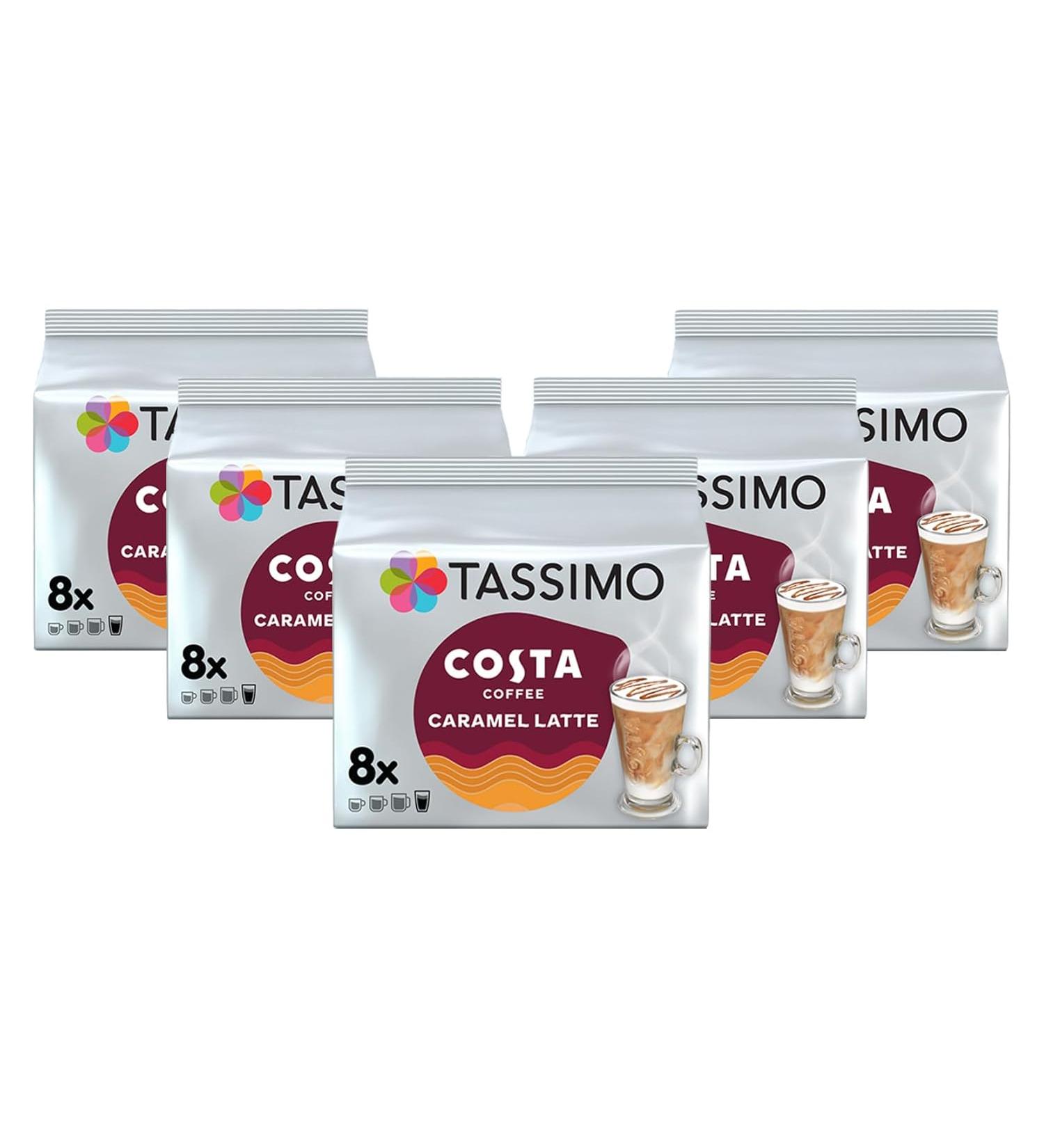 Tassimo Costa 8 servings - Caramel Latte - Pack of 5 - Buy Online on GoSupps.com