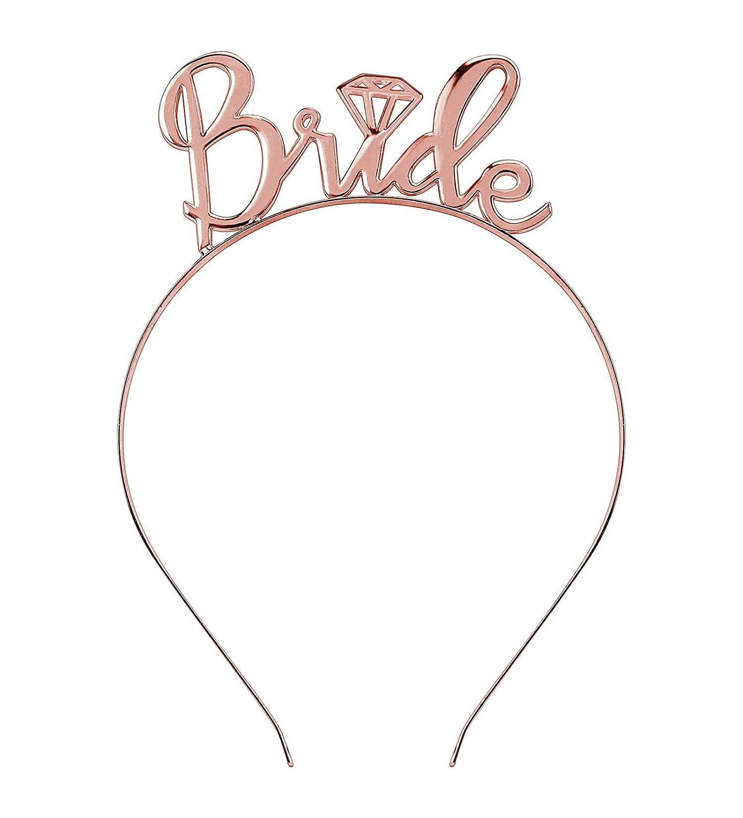 Rose Gold Bride to Be Headband - Elegant Tiara & Hair Accessories for Bachelorette Party & Wedding Photos - Buy Online on GoSupps.com