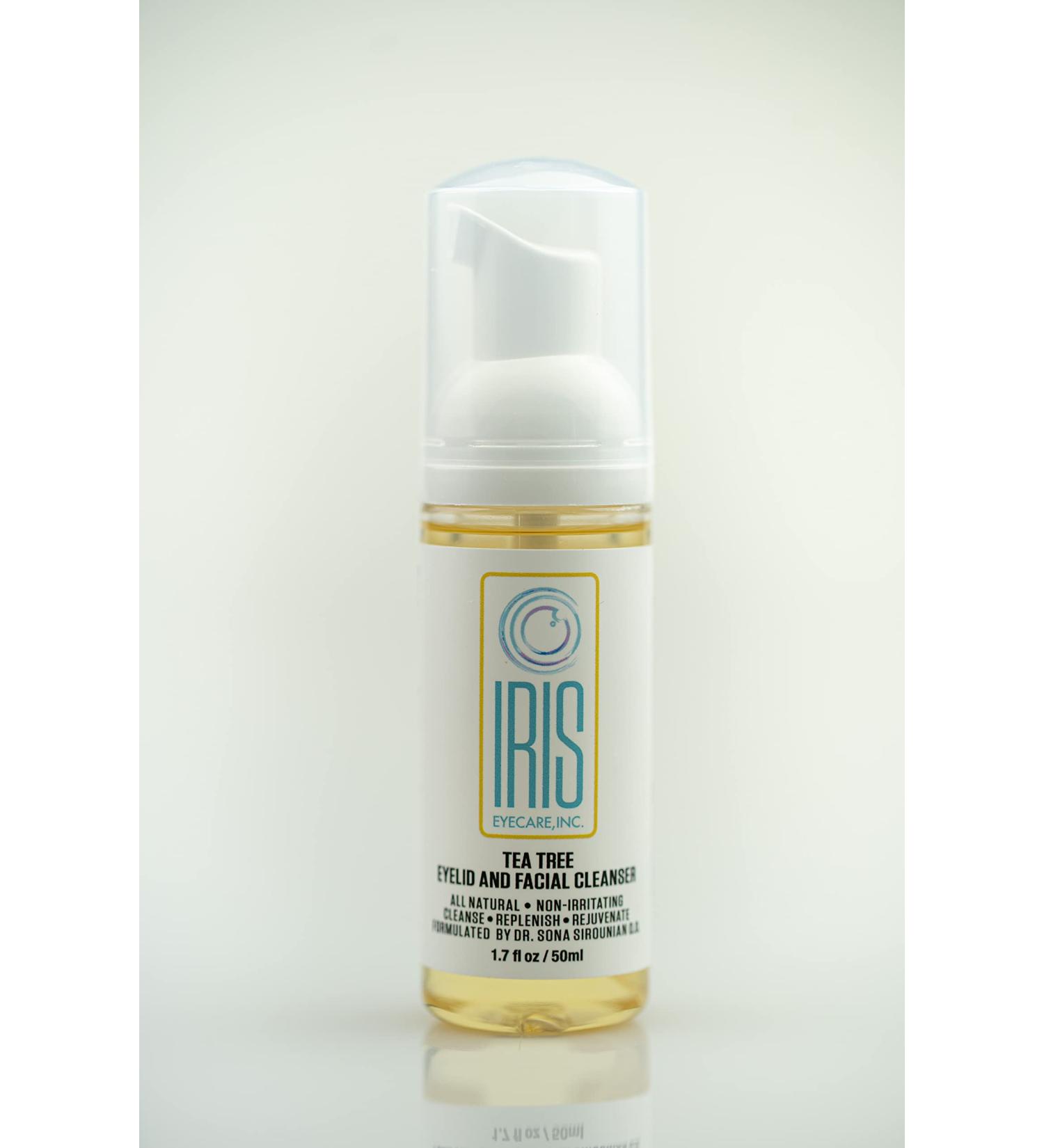 Iris Dry Eye Cleanser with Tea Tree Oil, Hyaluronic Acid, Green Tea & Chamomile - For Blepharitis, Demodex, Stye Relief - Reduces Itching, Inflammation & Burning - 1.7 Fl Oz - Buy Online on GoSupps.com