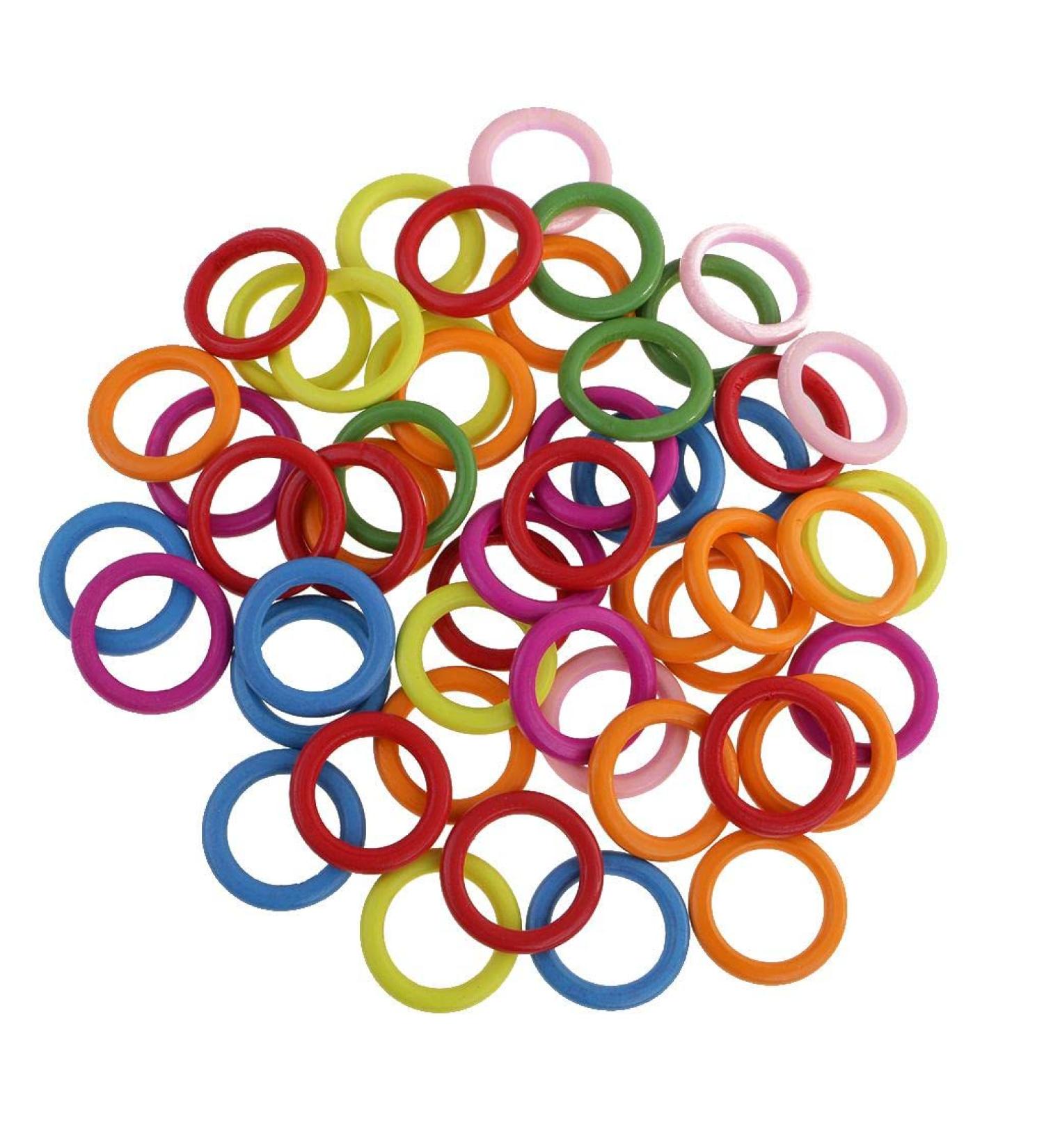 50pcs Colorful Wooden Rings - DIY Craft Accessories for Creative Projects | International Shipping - Buy Online on GoSupps.com