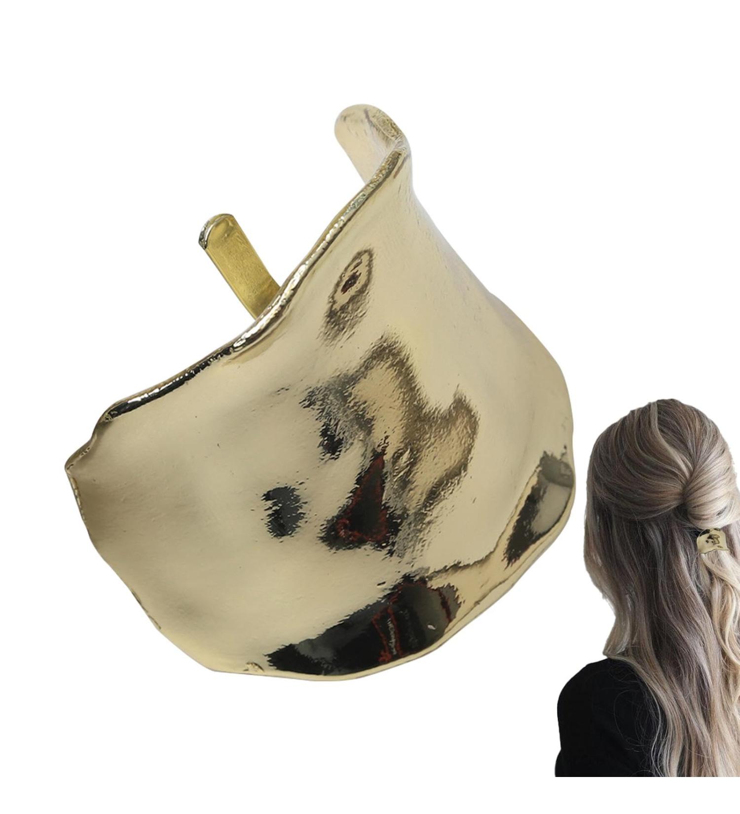 Metal Barrettes Ponytail Cuff French Arc High Ponytail Cuff - Hair Barrettes Decorative Strong Hold French Fine Hair Jaw Clips Accessories for Stylish Updos and Elegant 3#gold - Buy Online on GoSupps.com