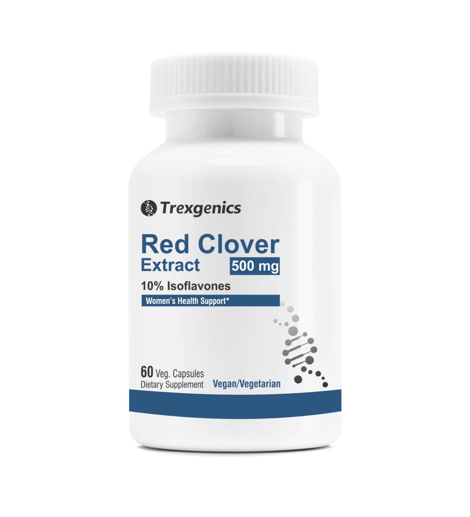 Trexgenics Red Clover 500mg - Vegan & Gluten Free Women's Health Support - 60 Vcaps - Buy Online on GoSupps.com