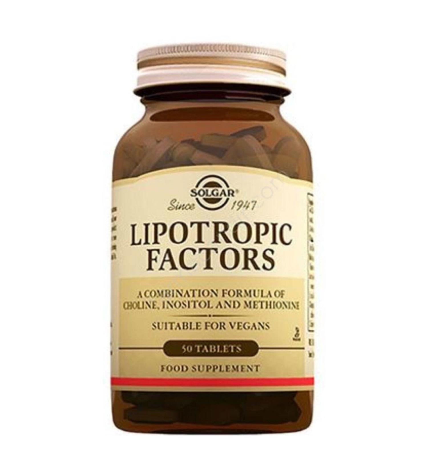 Solgar Lipotropic Factors Tablets - Pack of 50 - Choline Inositol and L-Methionine - Helps Keep Liver Clear of Fat Build Up - Vegan Kosher and Gluten-Free 50 Count (Pack of 1)