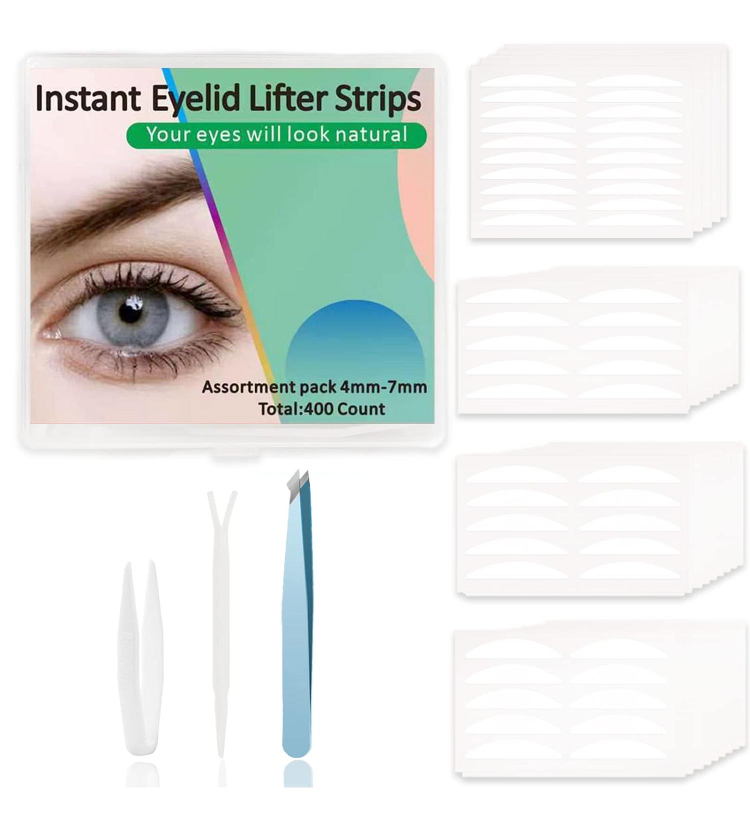400 Count Eyelid Tape for Hooded Eyes - Invisible Droopy Lids & Double Eyelid Lifter Strips (4mm - 7mm) - Buy Online on GoSupps.com