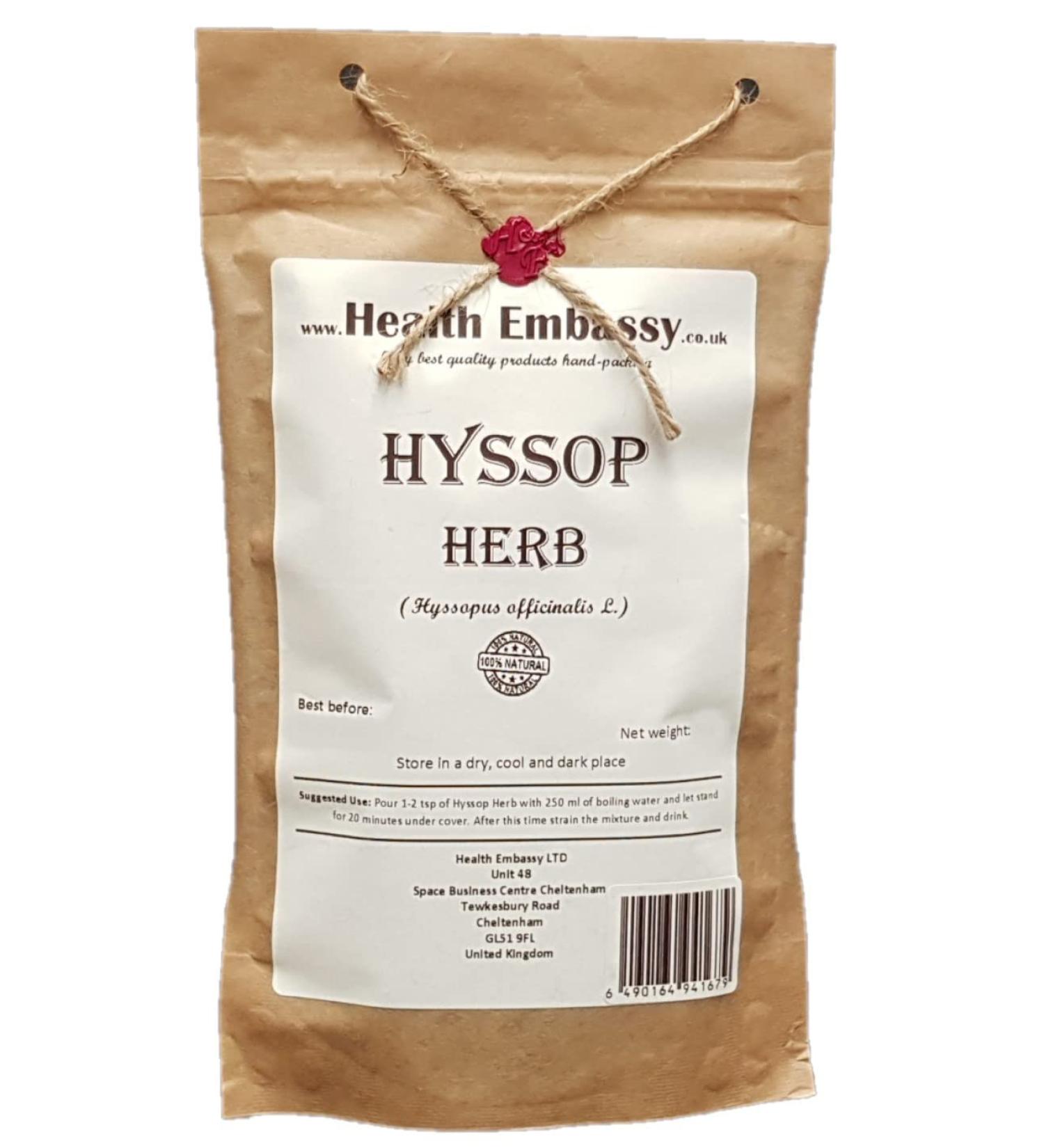  HEALTH EMBASSY Health Embassy Hyssop Herb Herb Herbal Tea | Hyssopus Officinalis L | Hyssop Herb Tea 100g - Buy Online on GoSupps.com