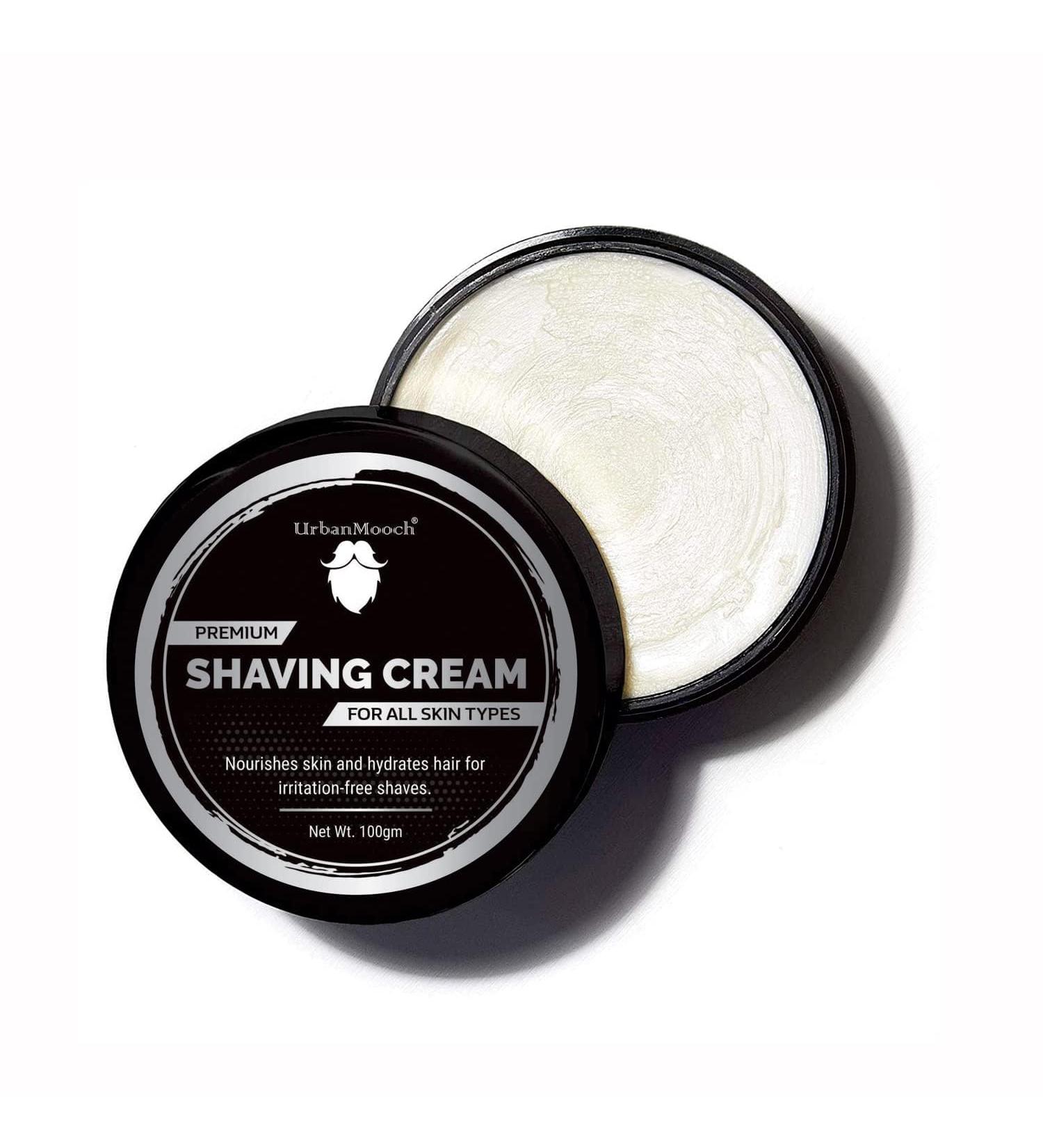 Urb anMooch Shaving Cream For Men With Shea Butter Aloe Vera And Coconut For Soft & Smooth Shave - 100 Gm | Made In India - Buy Online on GoSupps.com