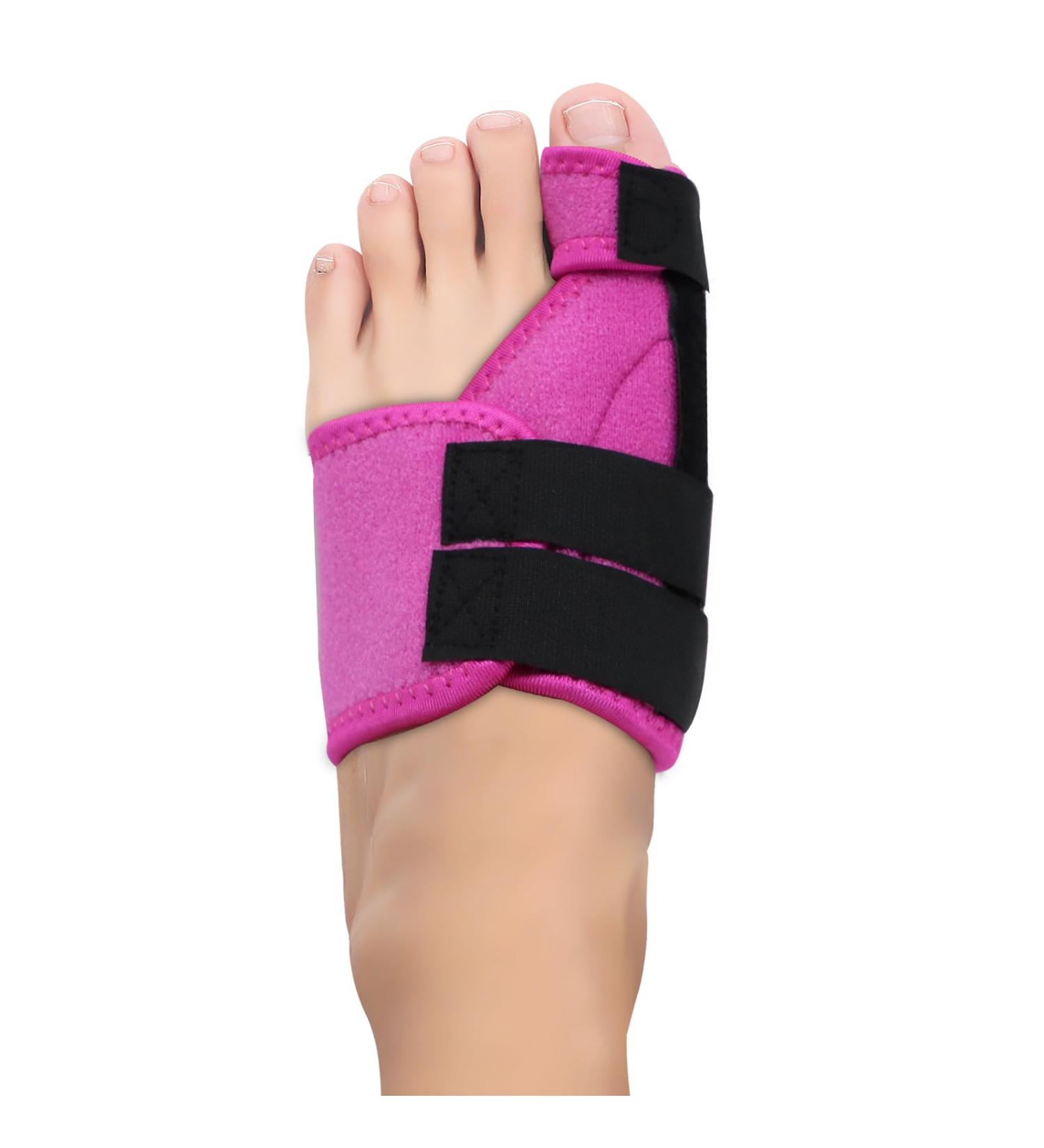 Hallux Valgus Correction Rail - Relief for Large Toe Pain Align Toes Big Toe Protection for Men & Women (Rose Red Left) - Buy Online on GoSupps.com