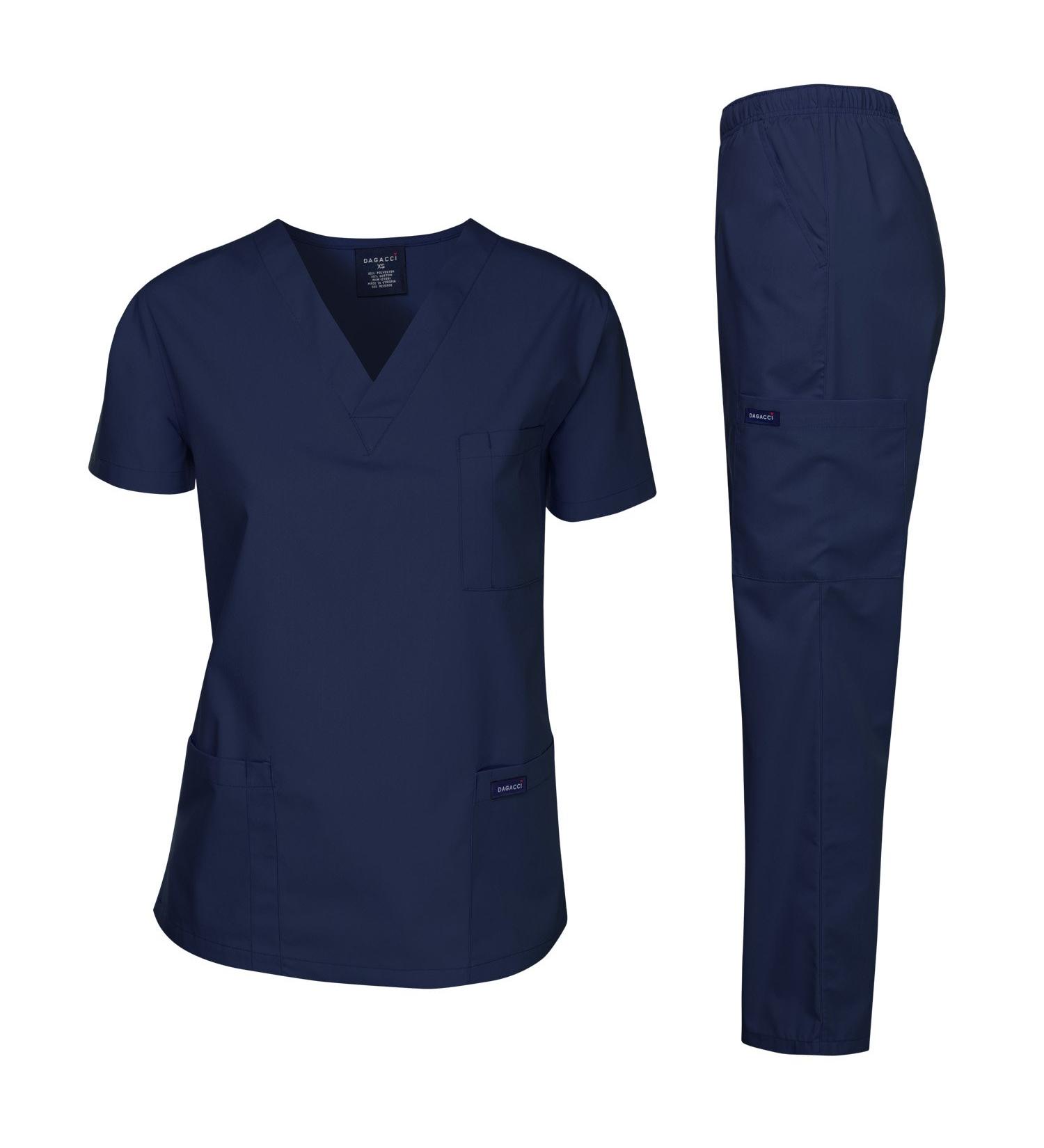 Dagacci Navy XXXL Scrub Set for Women and Men - Unisex Medical Uniform Top and Pant - Buy Online on GoSupps.com
