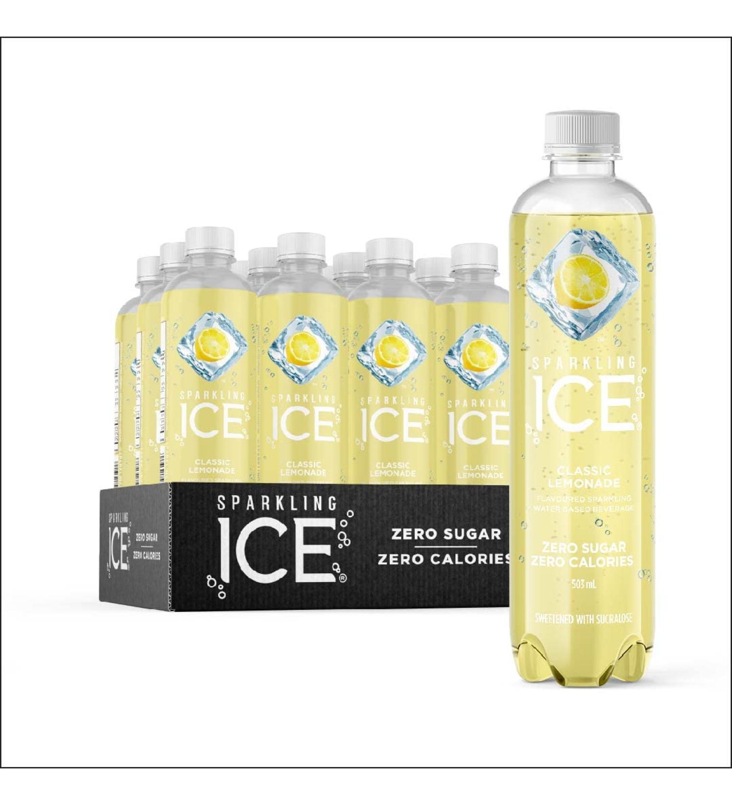 Sparkling Ice Classic Lemonade flavoured sparkling water with zero sugar and zero calories. Sparkling Ice drinks are packed with fun and fruity flavours for everyone to enjoy. (12 pack) Classic Lemonade (Classic) 503 ml (Pack of 12) - Buy Online on GoSupps.com