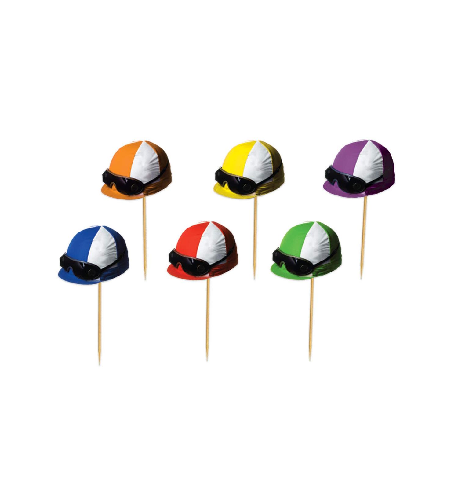 Beistle 60966 Jockey Helmet Food Party Picks 150 Piece Derby Day Decorations Sports Cupcake Toppers Paper Wood Multicolored - Buy Online on GoSupps.com