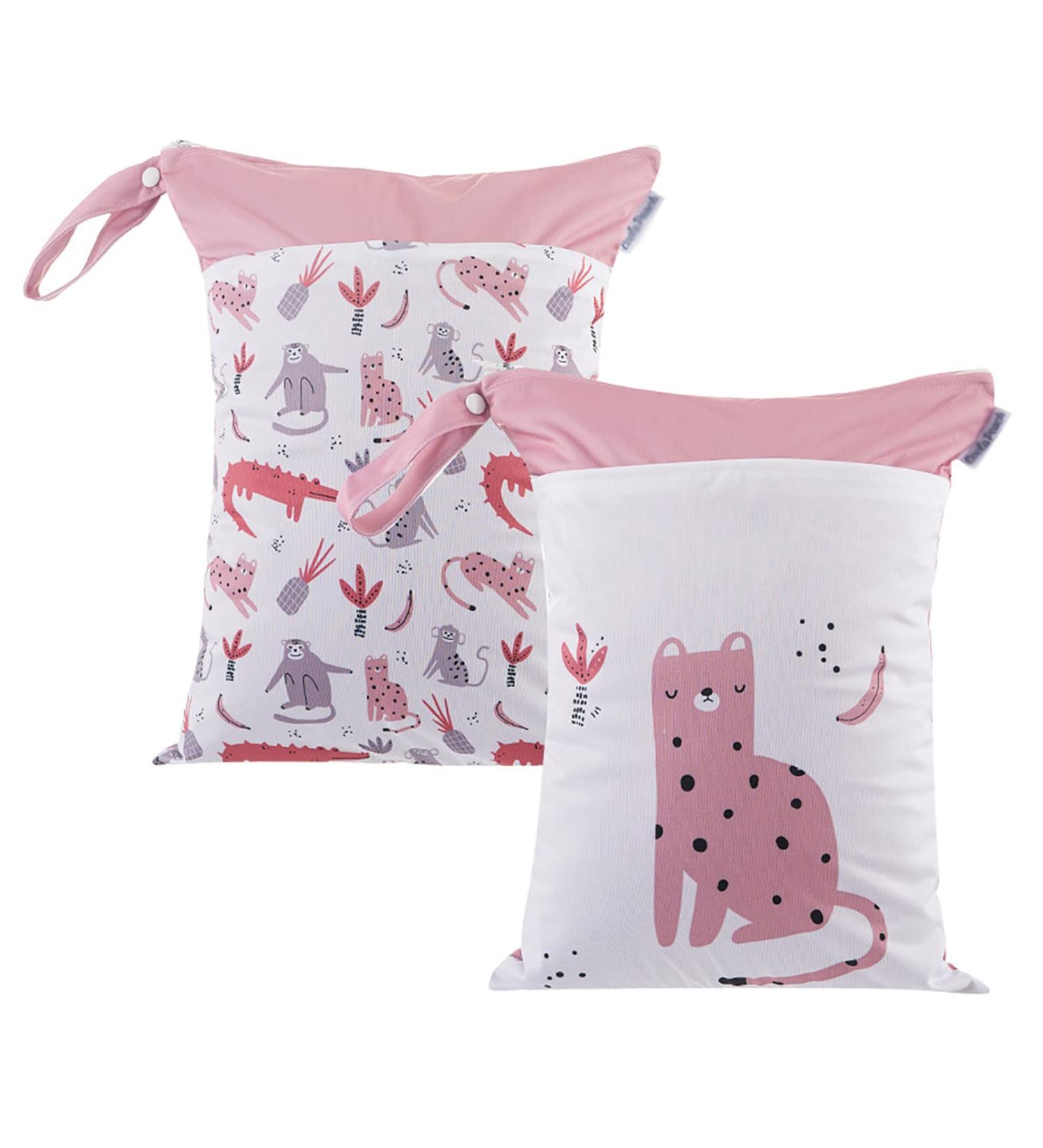 Maeau 2 Pack Wetbags for Diapers | Reusable Waterproof Baby Wetbag Organizer | Washable Gym Bag - 30 Patterns 30x40cm - Buy Online on GoSupps.com