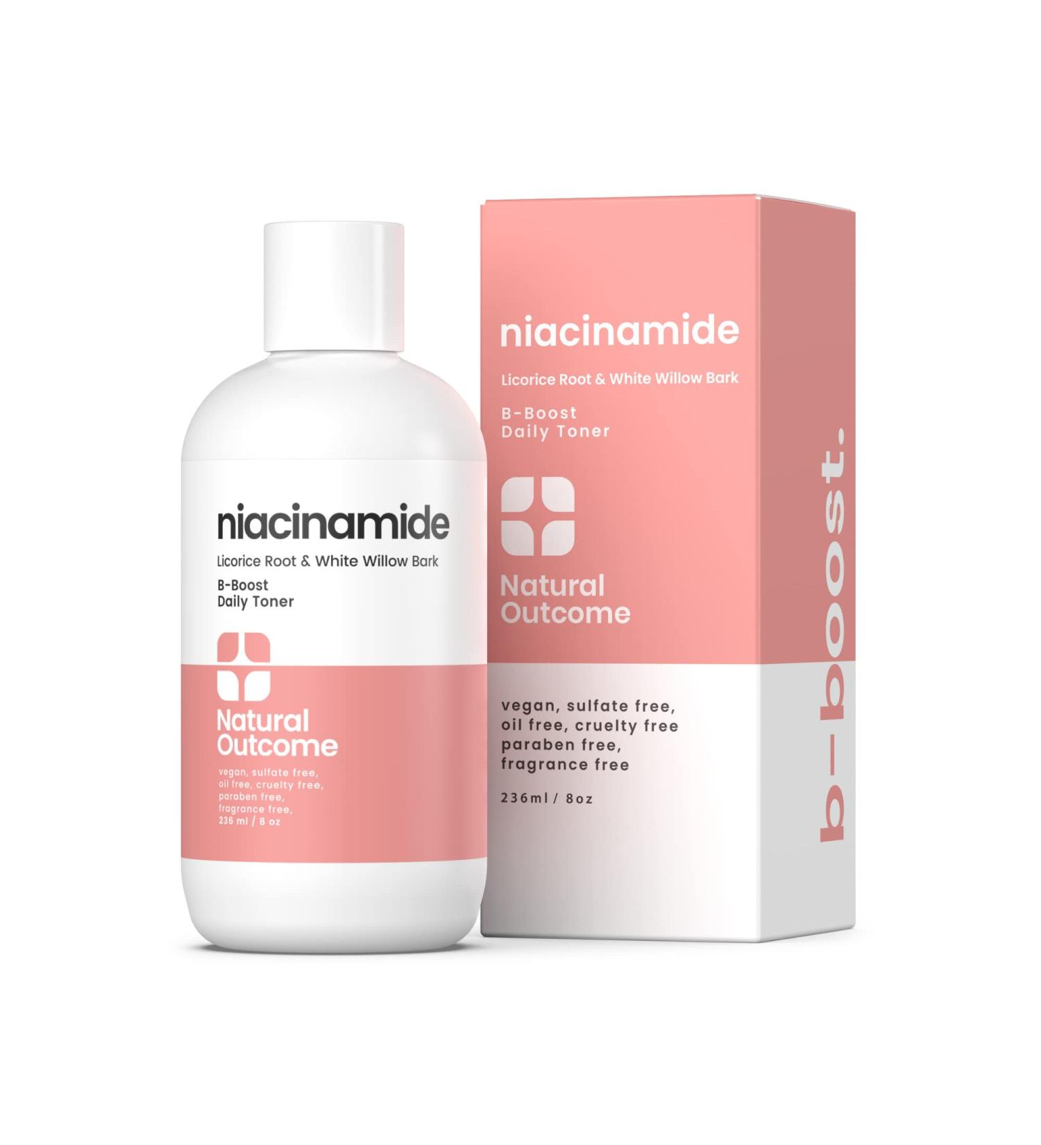 Natural Outcome Niacinamide Toner for Face - Radiance Boosting with Salicylic Acid & Aloe Vera - 8 oz - Buy Online on GoSupps.com