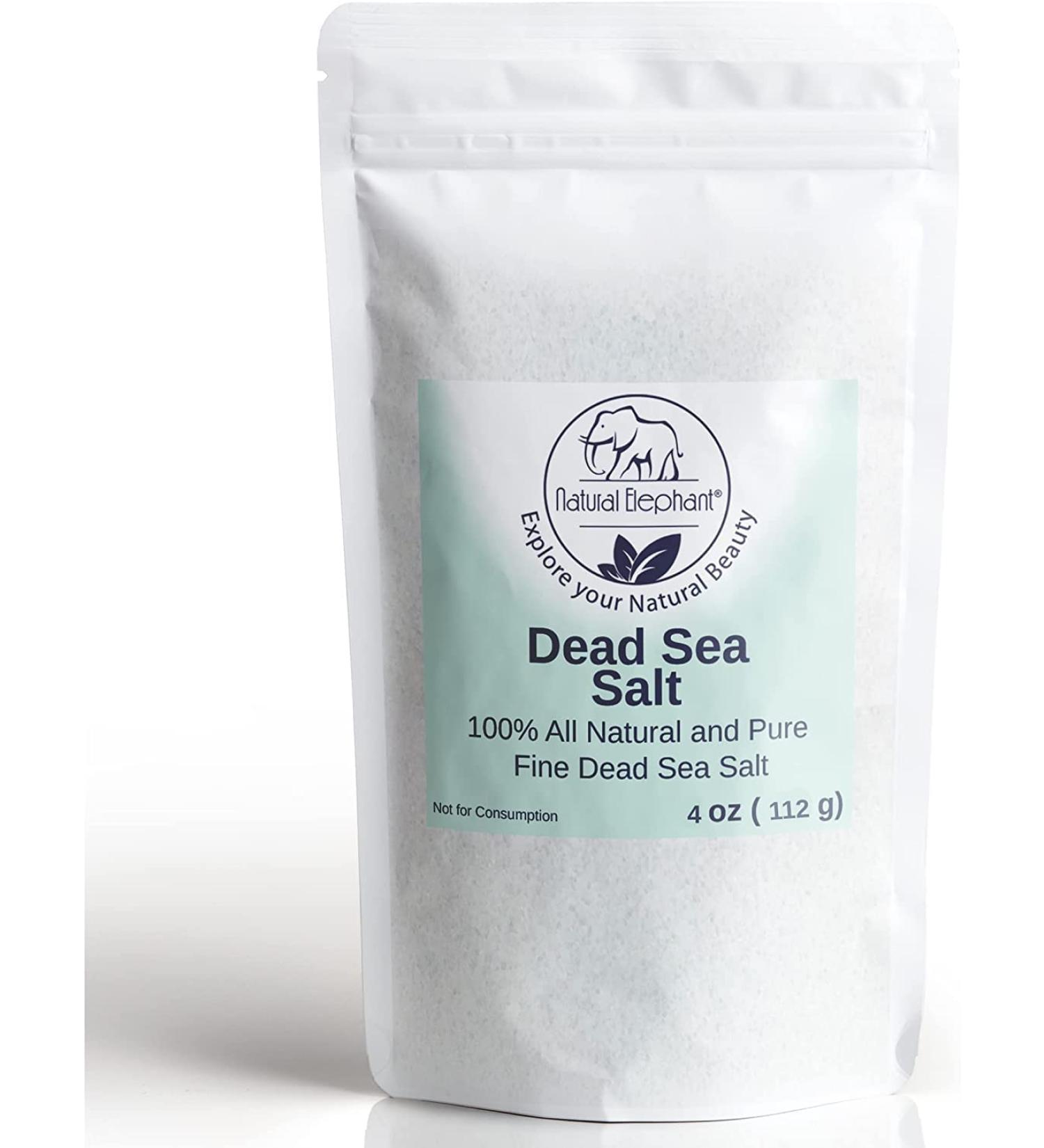 Natural Elephant Dead Sea Salt Fine Grain 100% Natural & Pure - Travel Size 0.25 lbs (4 oz) - Buy Online on GoSupps.com