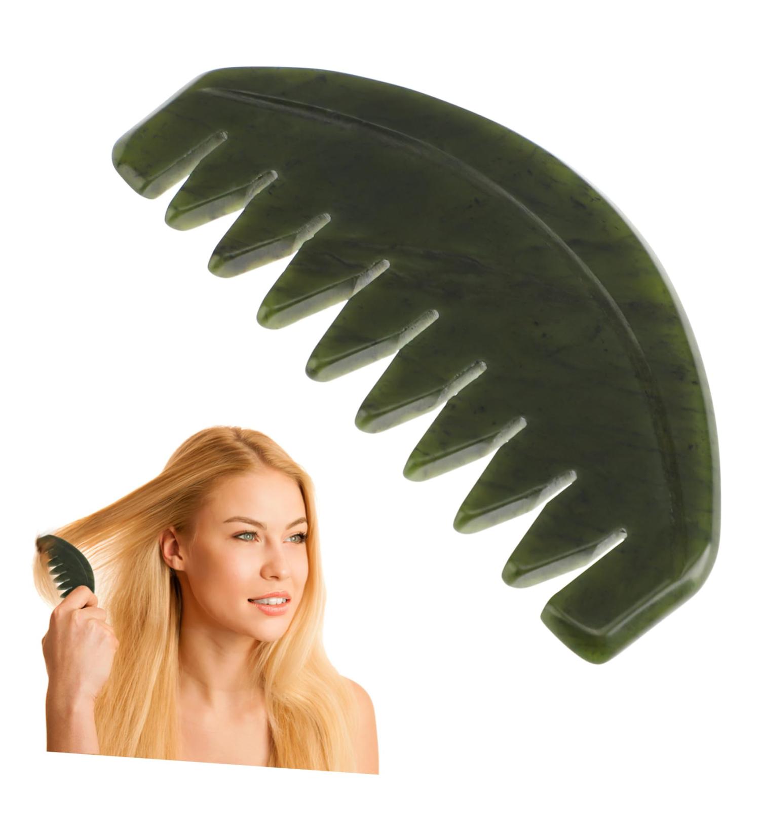 Buy TOVINANNA 3-Piece Portable Jade Massage Comb Set - Natural Jade Hairbrush & Gua Sha Tool for Facial Care | International Shipping Available - Buy Online on GoSupps.com