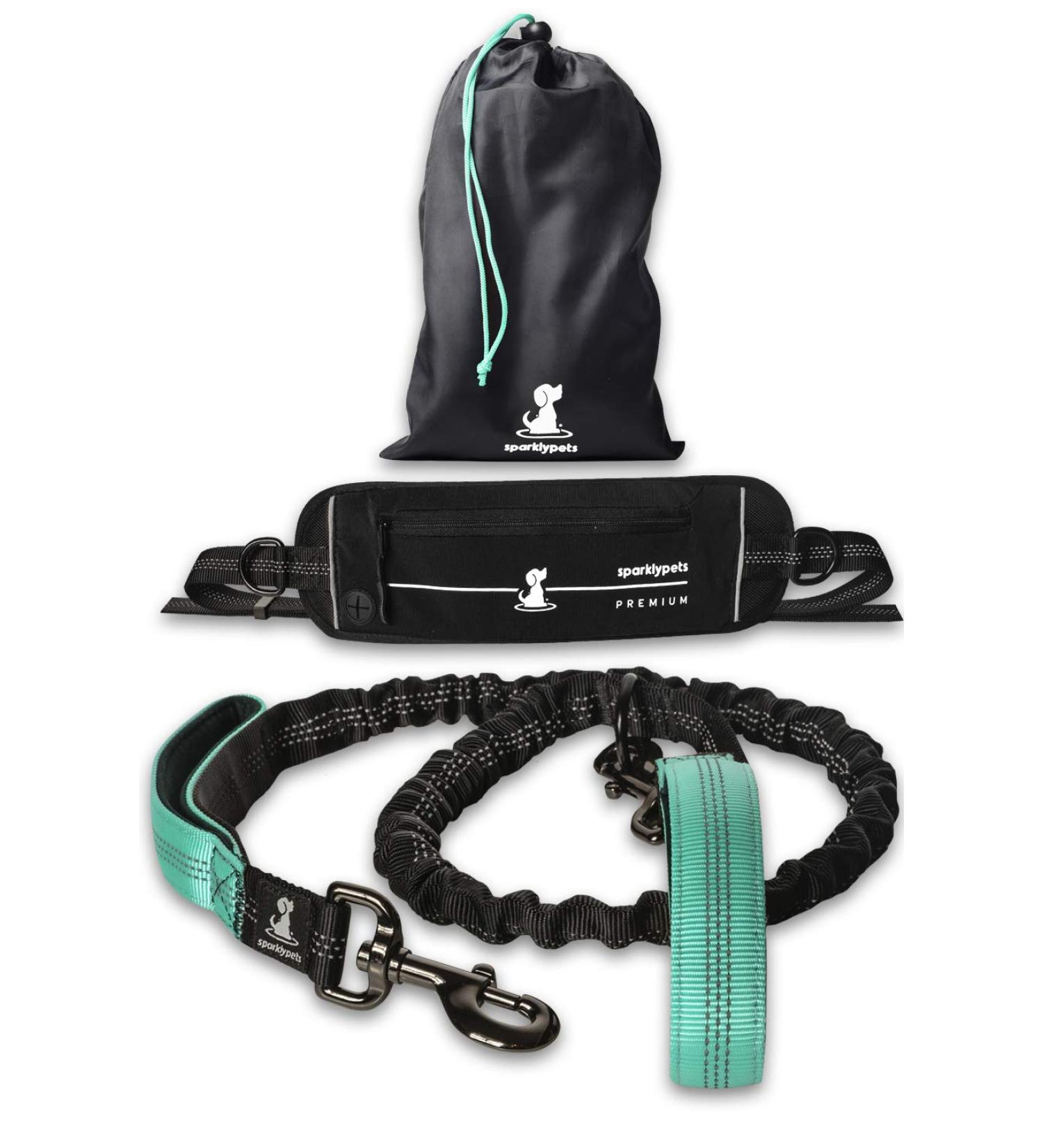 Premium 2-in-1 Jogging Line & Leash for Large/Medium Dogs | Double Handle & Belly Belt | Ideal for Jogging Hiking & Walking - Buy Online on GoSupps.com