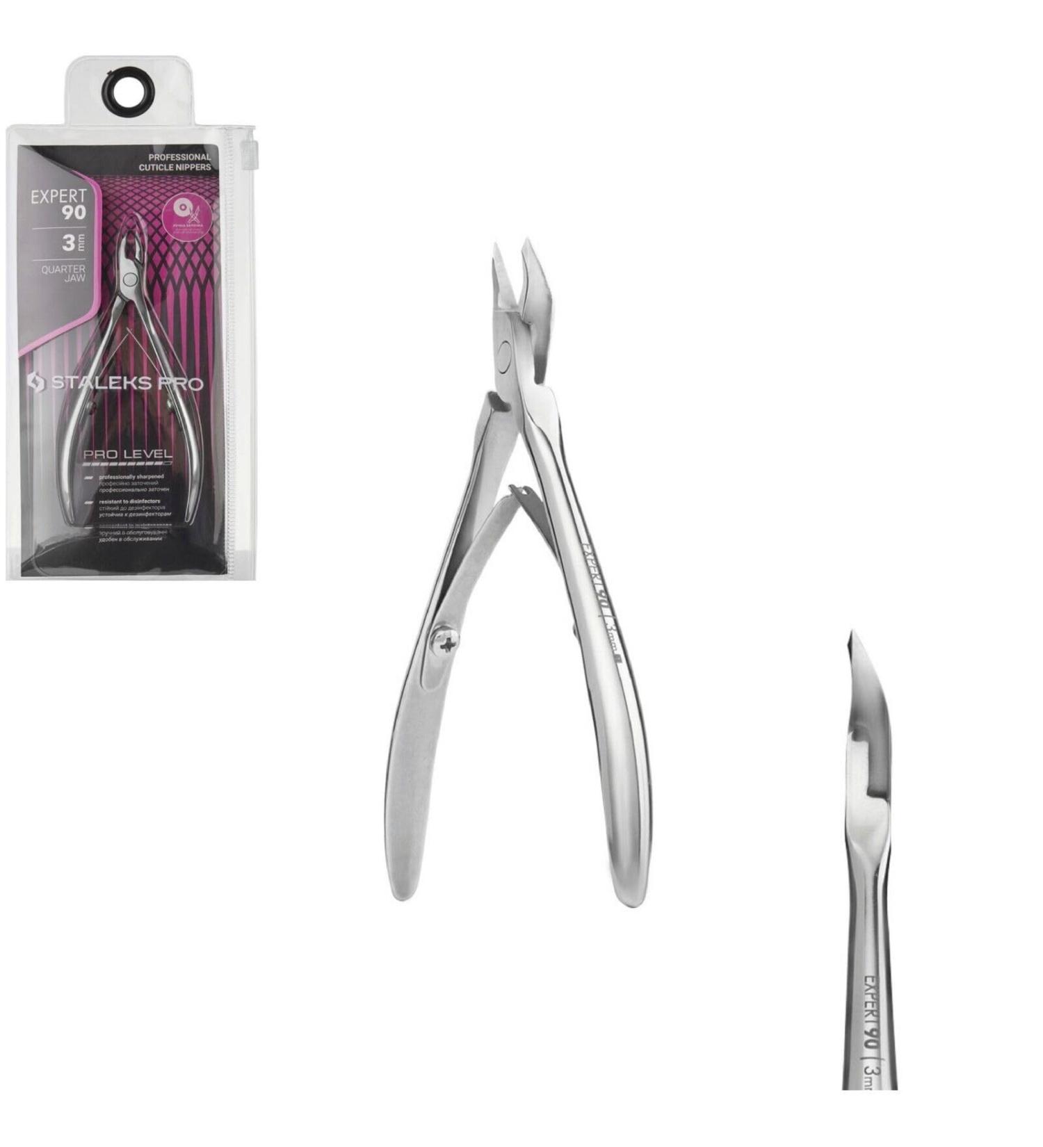 STALEKS PRO Professional Cuticle Nippers Blade 3 mm Quarter Jaw - Expert NE-90/3 - Buy Online on GoSupps.com