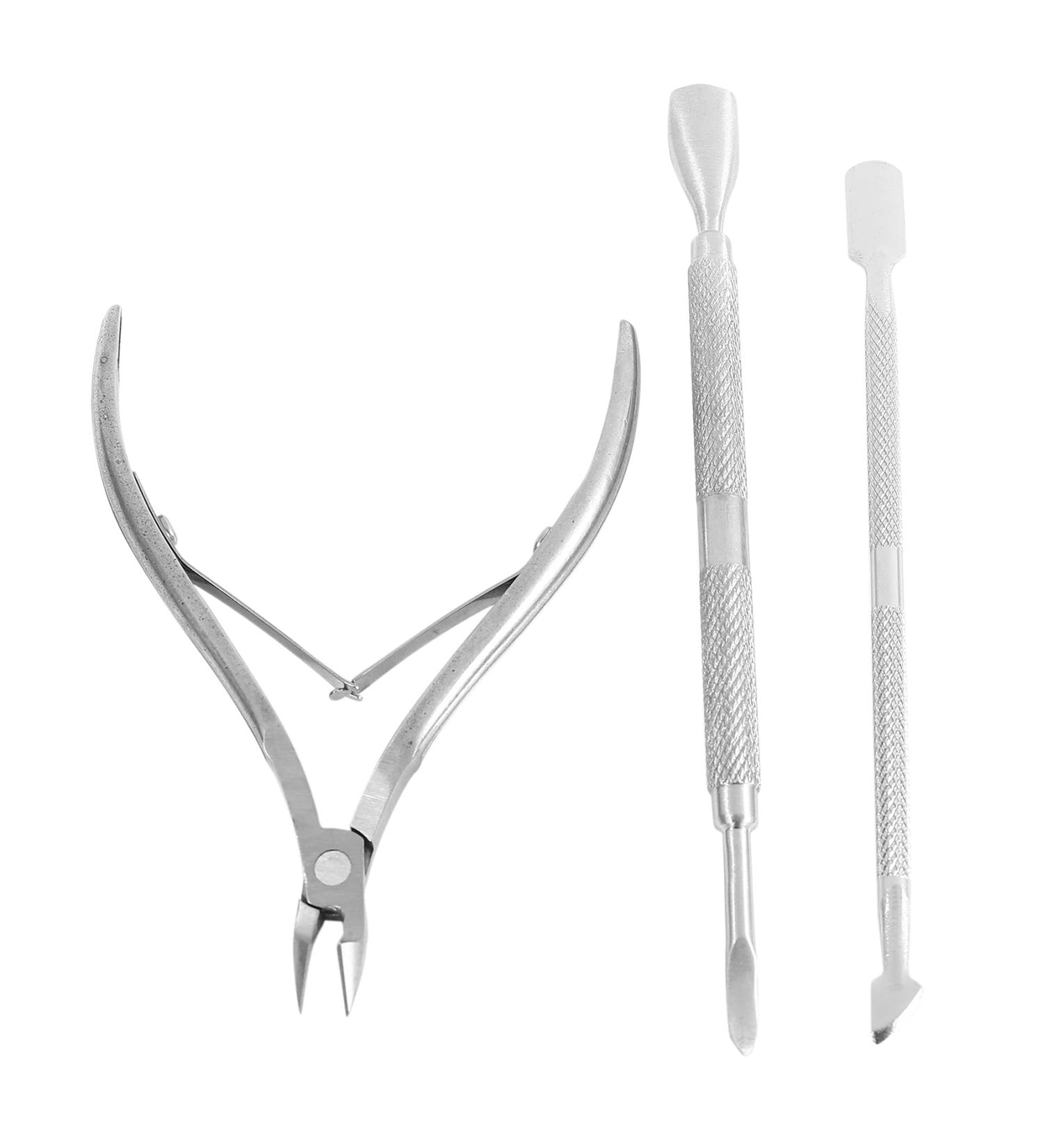 ZHONGHE Nail Cuticle Nipper with Trimmers Pack of 3 Manicure Scraper Tool - Buy Online on GoSupps.com