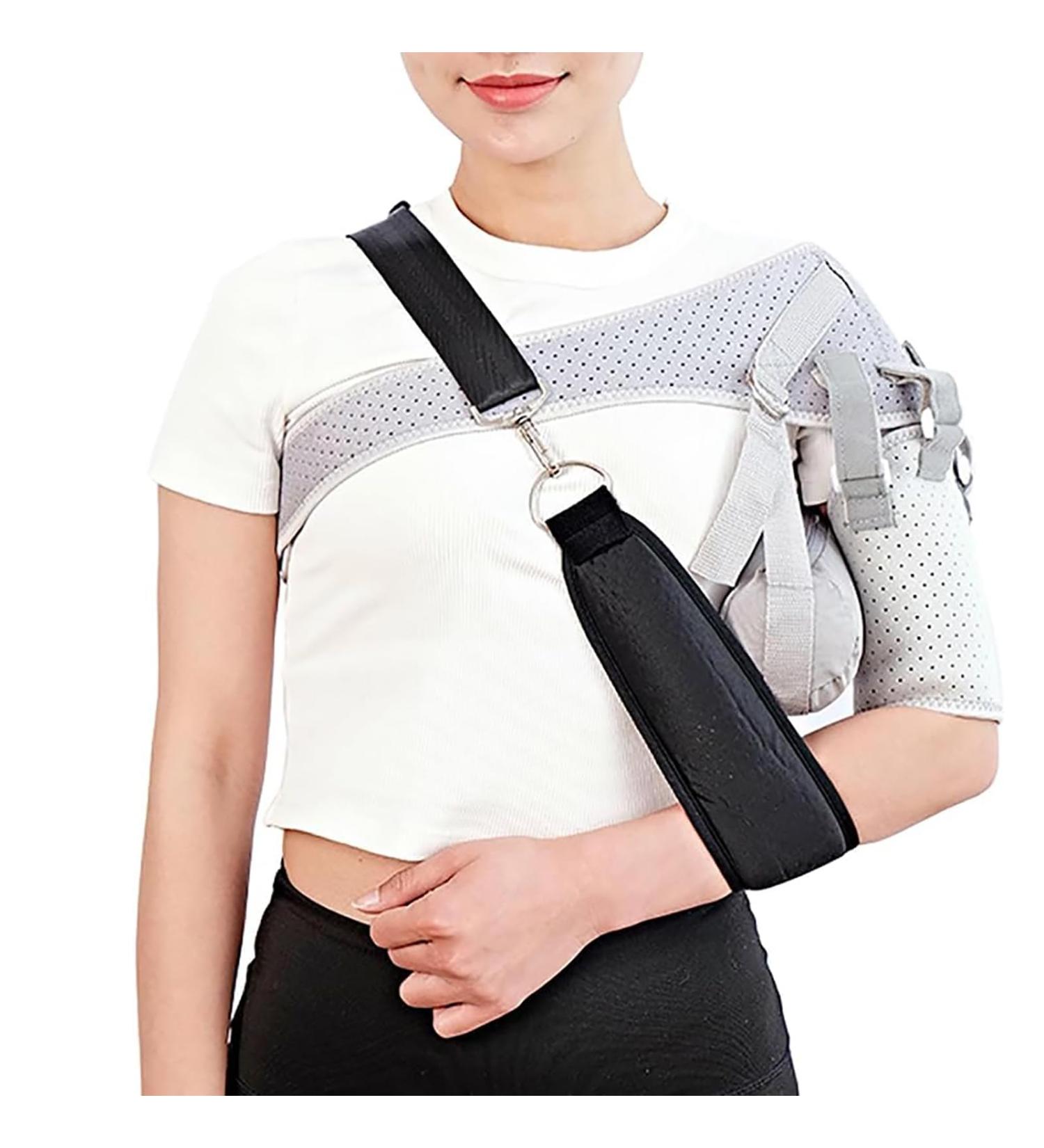 Shoulder Compression Wrap Shoulder Brace Shoulder Brace Strap with Removable Airbag 3 Adjustable Pull Straps and User Friendly Breathable Fabric for Dislocation Chronic Pain Relief Grey - Buy Online on GoSupps.com