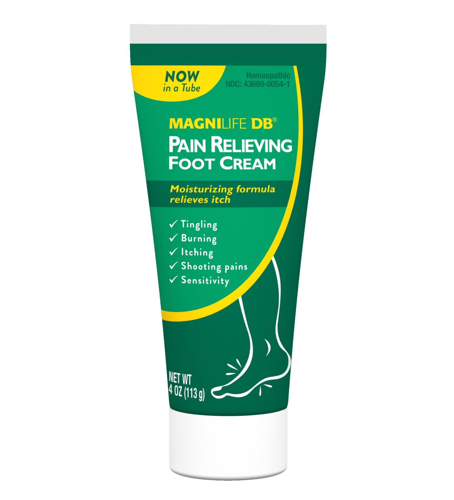 MagniLife DB Foot Cream | Soothes Burning, Tingling & Shooting Sensations | Calming Relief for Dry, Cracked Skin | 4oz Tube - Buy Online on GoSupps.com