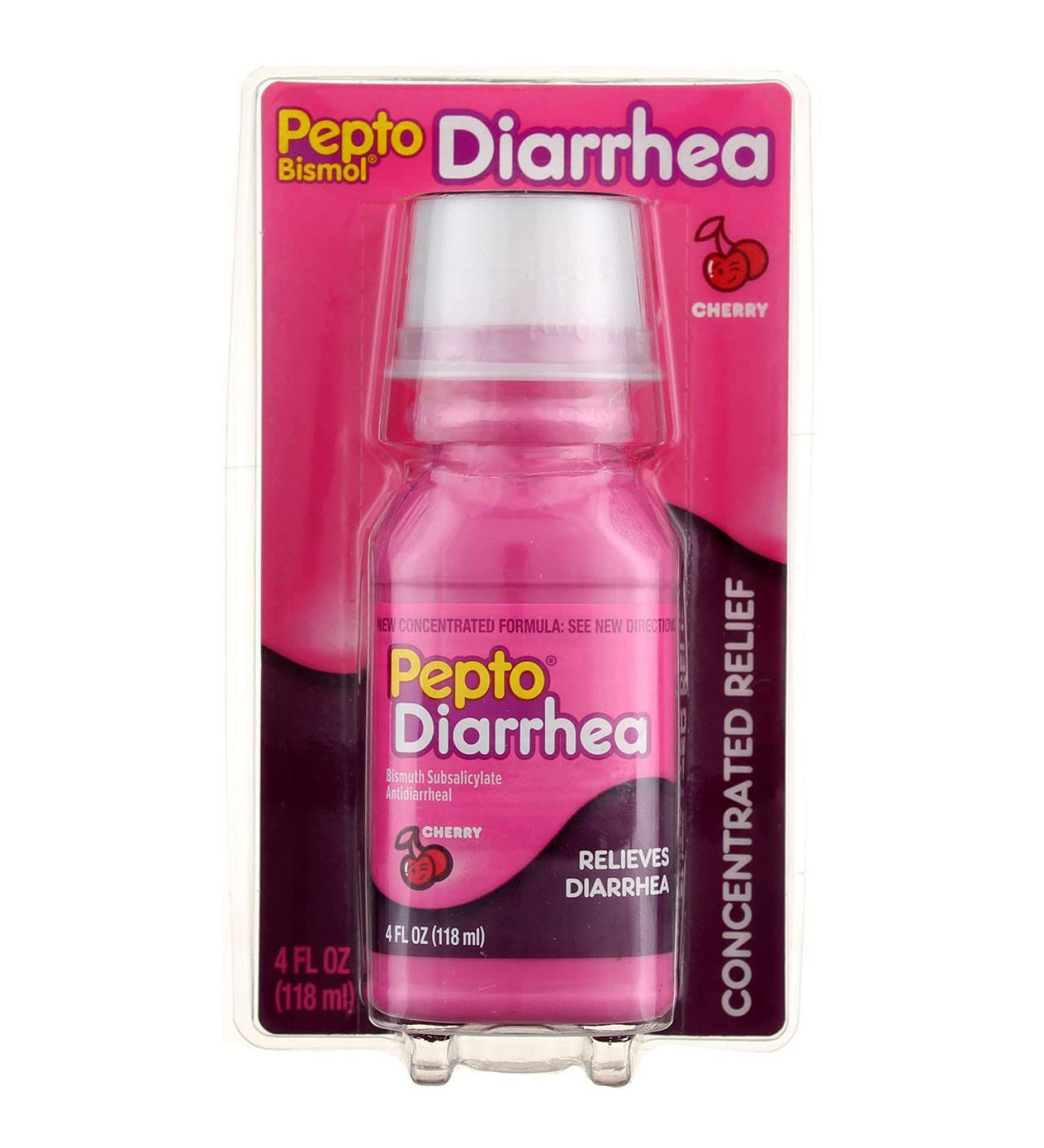 Pepto-Bismol Cherry Diarrhea Liquid - Fast Relief, 4 oz - Buy Online on GoSupps.com