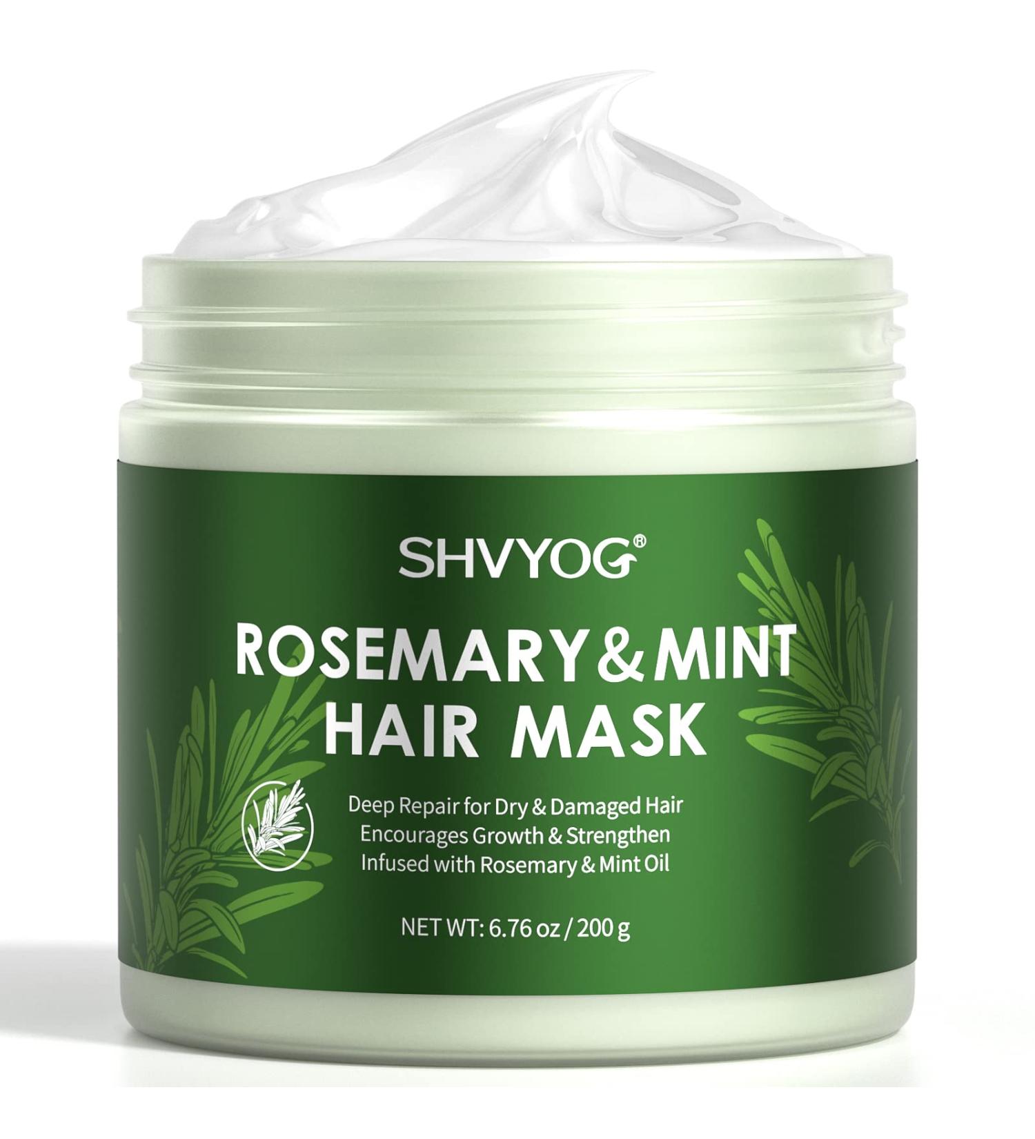 Organic Rosemary Hair Mask for Dry, Damaged Hair Growth | Mint & Rosemary Oil Moisturizer | Strengthening Formula for Repair & Health - Buy Online on GoSupps.com