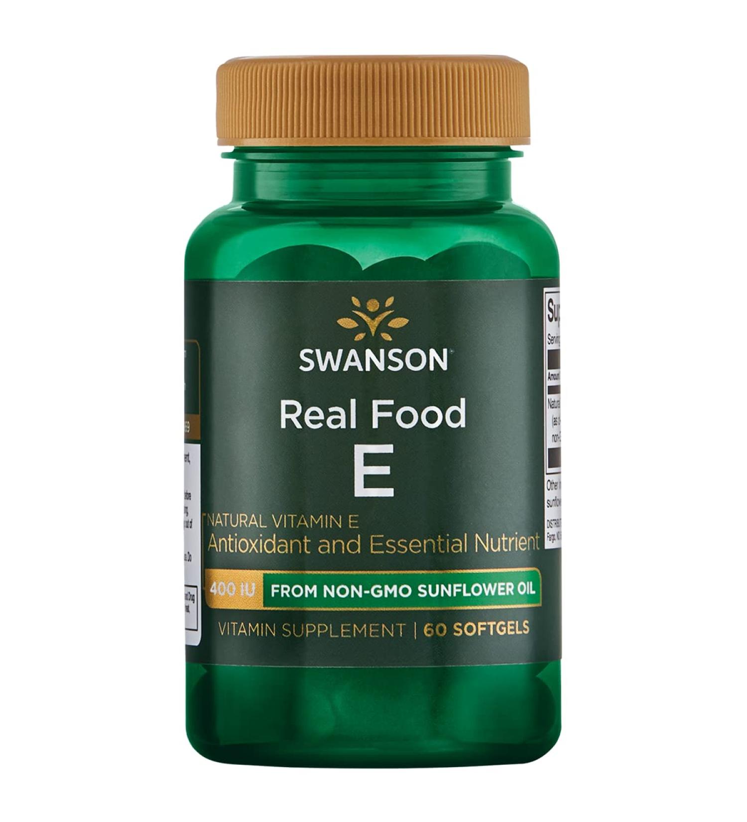 Swanson Natural Vitamin E 400 IU (268mg) Non-GMO Sunflower Oil - 60 Softgels - Buy Online on GoSupps.com