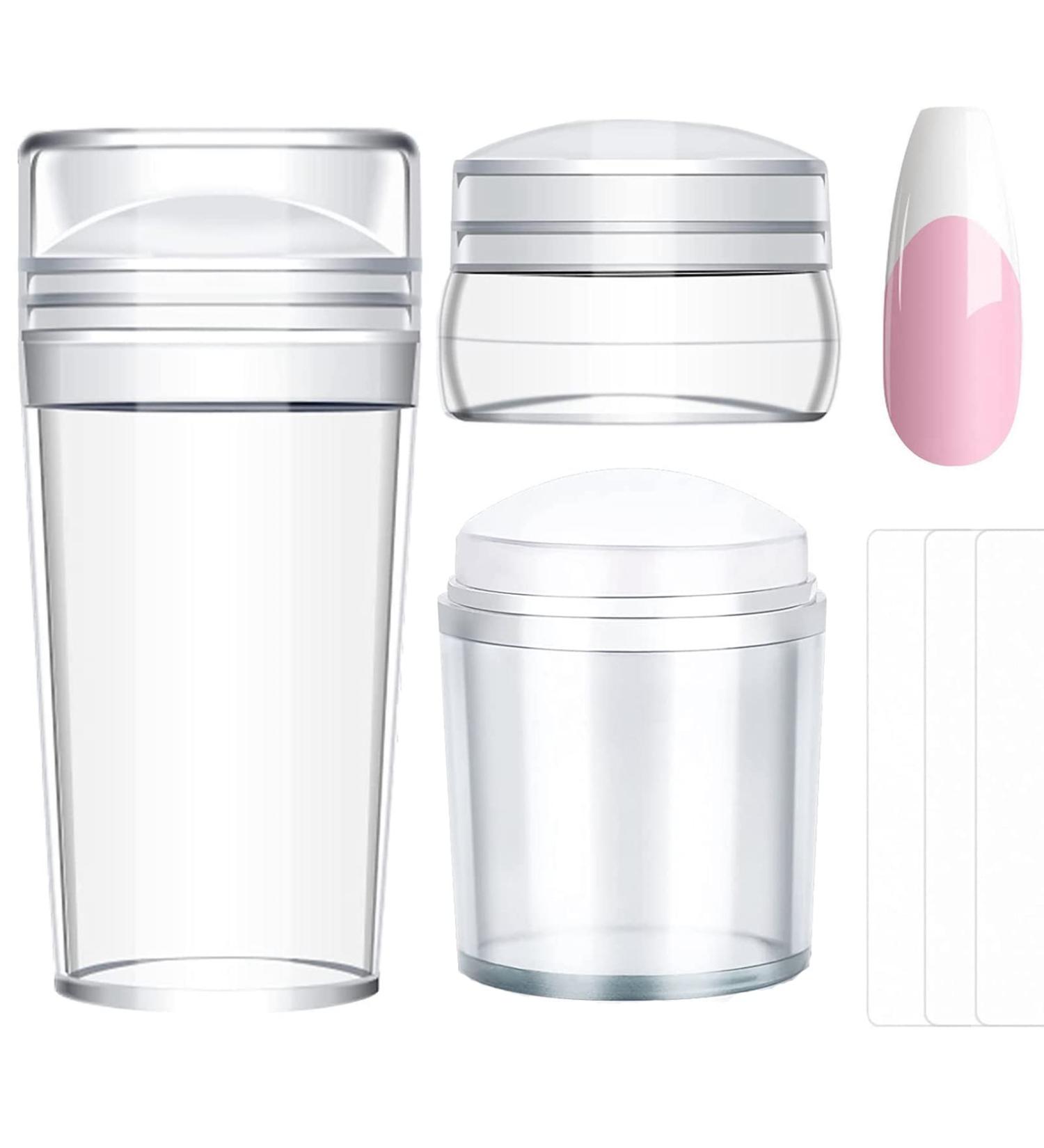 Clear Silicone Jelly Nail Stamper with Scraper | French Tip Manicure Tool for Nail Art Stamping Design - Buy Online on GoSupps.com